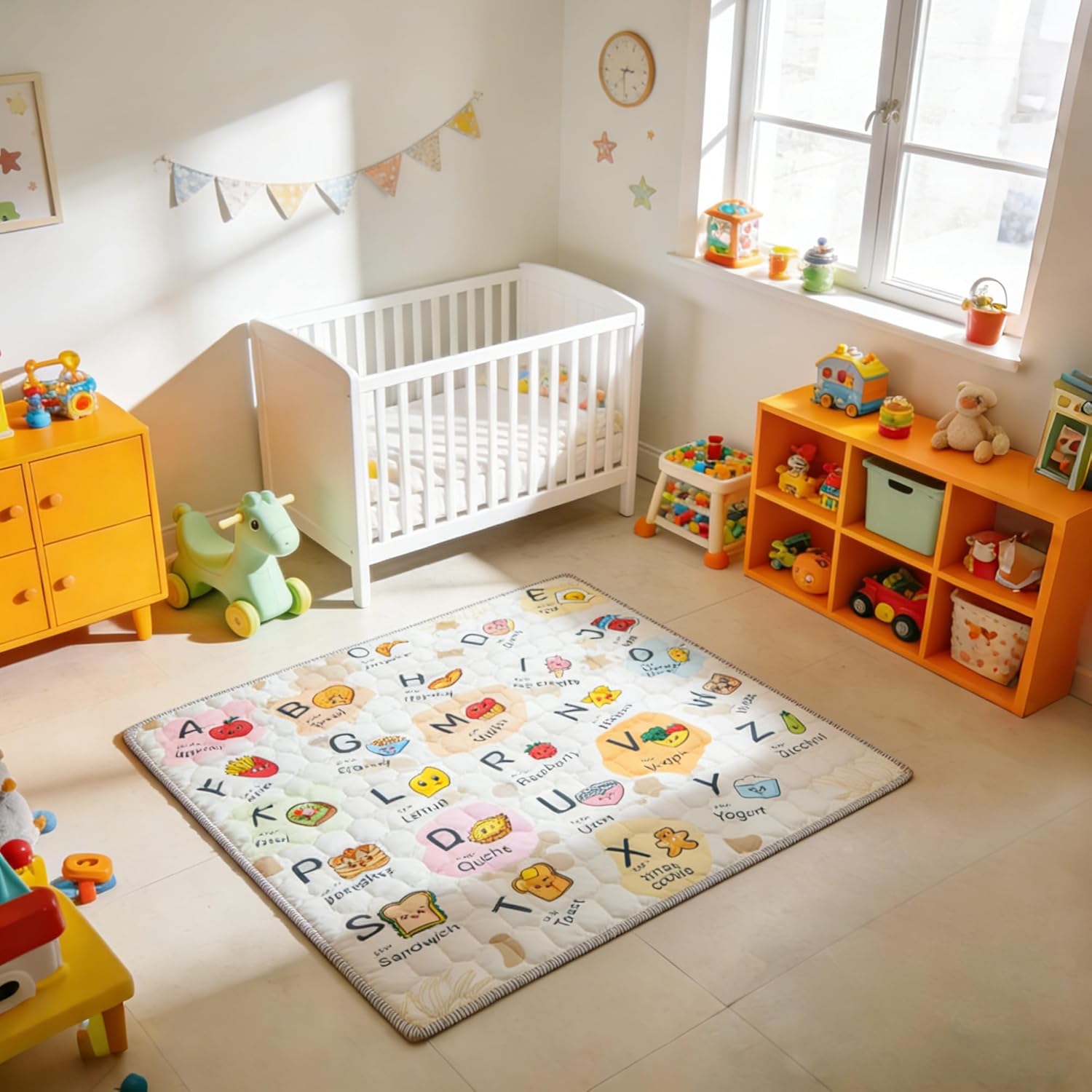 ENVTEK Baby Play Mat for Floor Playpen - 50" X 50" Playpen Mat,Thick One-Piece Crawling, Odorless Floor Mat, Non-Slip Cushioned Baby Playmat for Infants,Babies,Toddlers. Foldable and Machine Washable