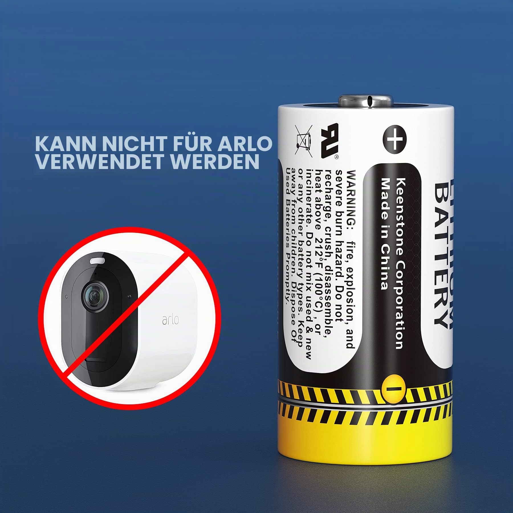 Keenstone CR123A 3V Lithium, 1600 mAh 18 Stück Batterie CR123A für Taschenlampe, Digitalkamera, Camcorder, Spielzeug, Taschenlampe 【Nicht für Arlo】