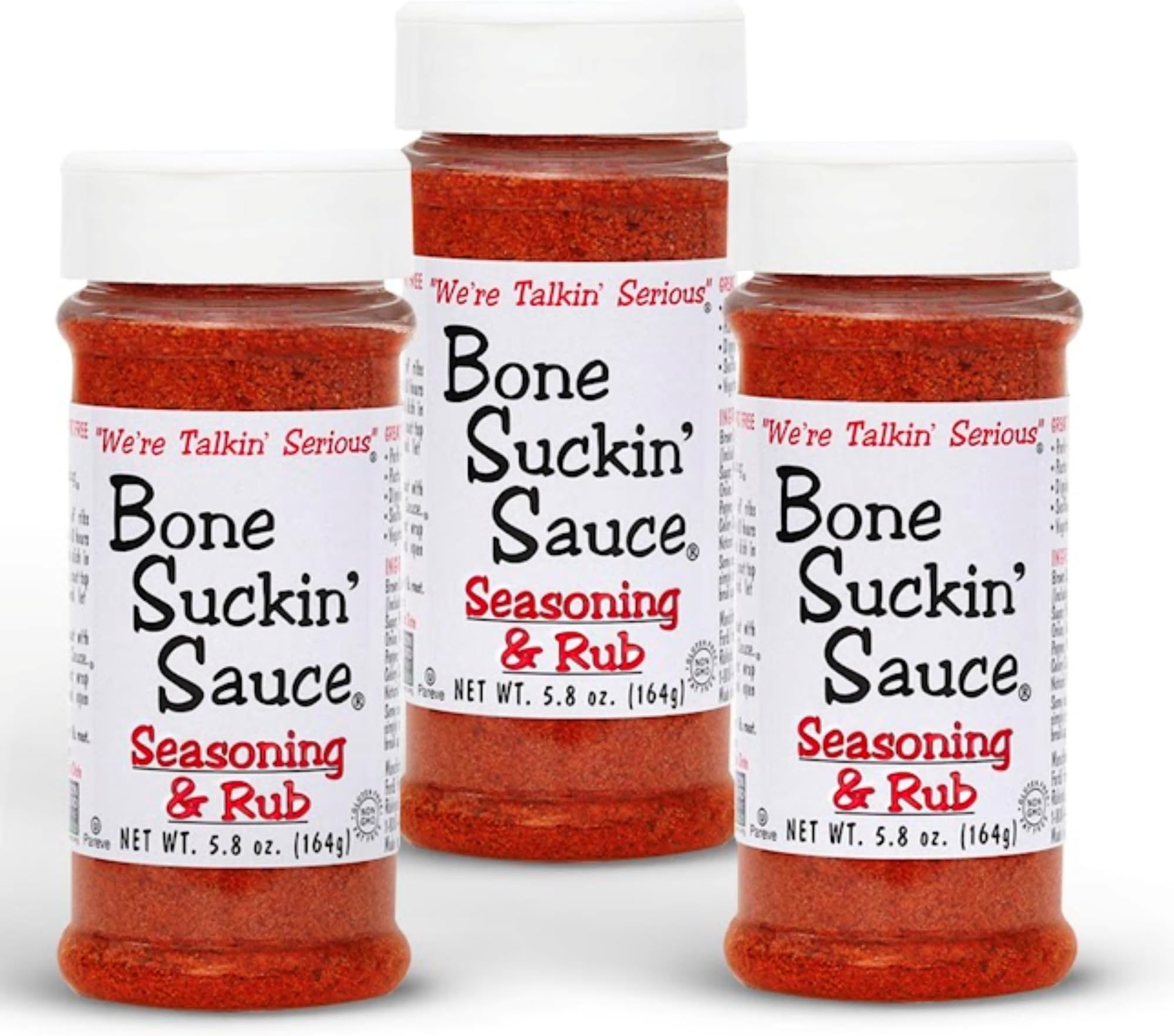 Bone Suckin' Original Seasoning & Rub, Gluten-Free, Non-GMO, Kosher, No Msg, Great on Ribs, Meat and Fish (5.8 Ounce, Pack of 3)