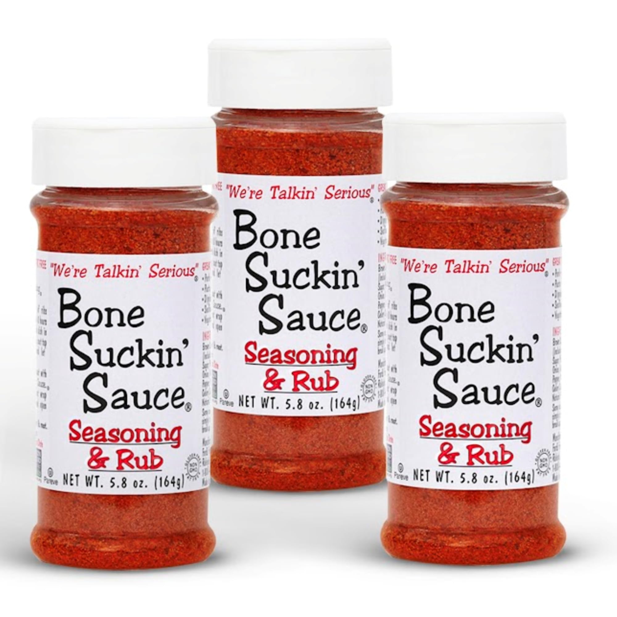 Bone Suckin' Original Seasoning & Rub, Gluten-Free, Non-GMO, Kosher, No Msg, Great on Ribs, Meat and Fish (5.8 Ounce, Pack of 3)
