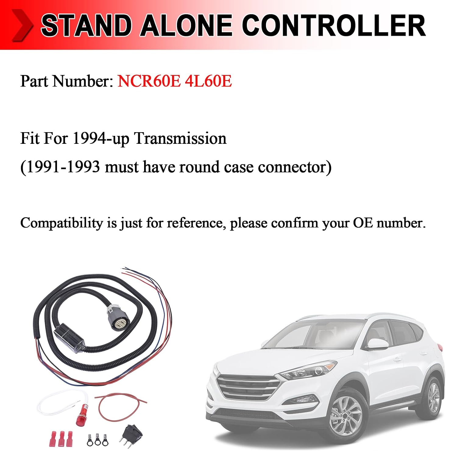 NCR60E 4L60E Stand Alone Controller Full Manual Shift Automatic/Manual Lock Up for All 4L60E Transmission, Shift Conversion Wire Harness