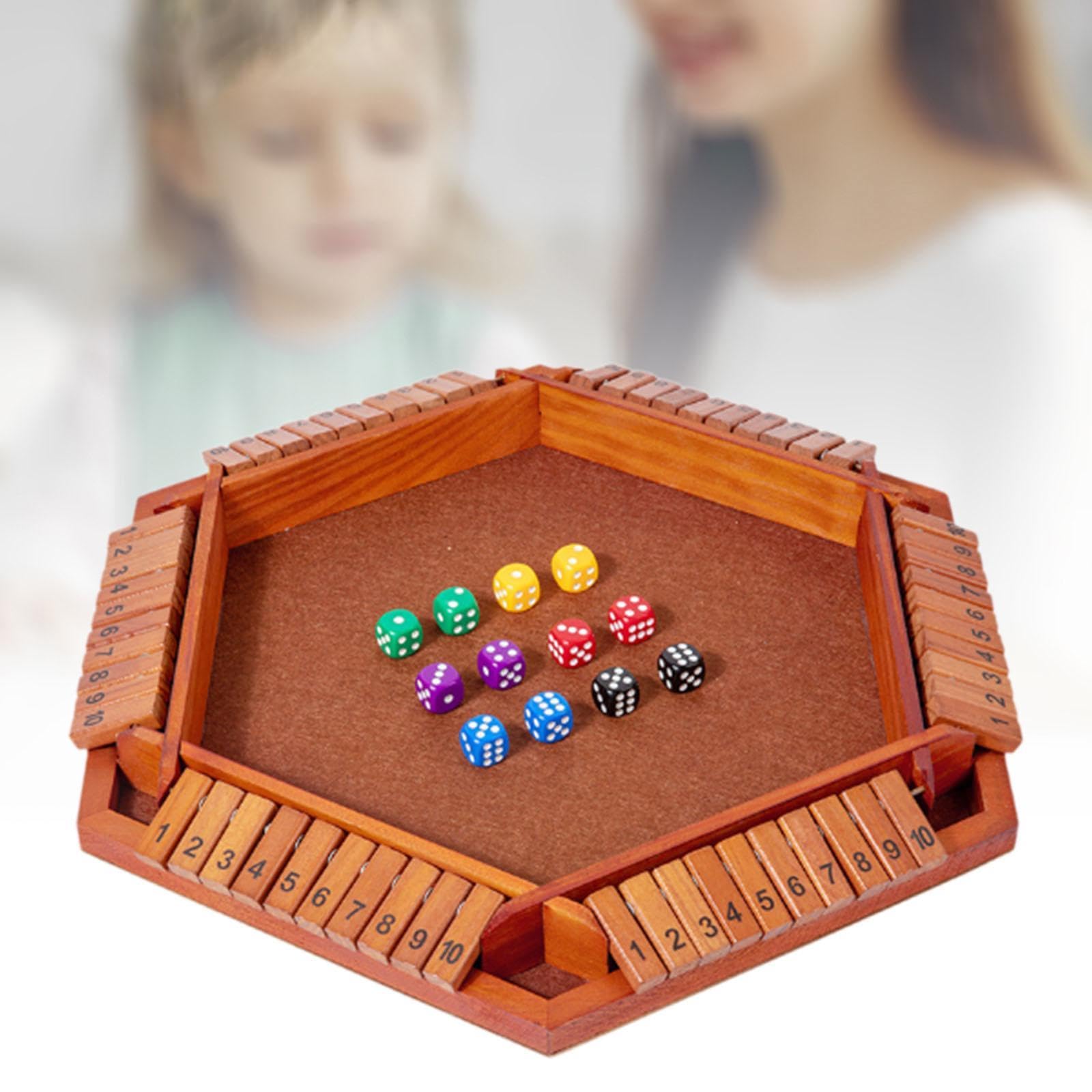 Juego de Mesa de Dados, Juguetes Educativos, Juego de Matemáticas de Mesa de Madera, Juego de Dados de Madera para Pub, Fiestas, Picnics, MarrÓn