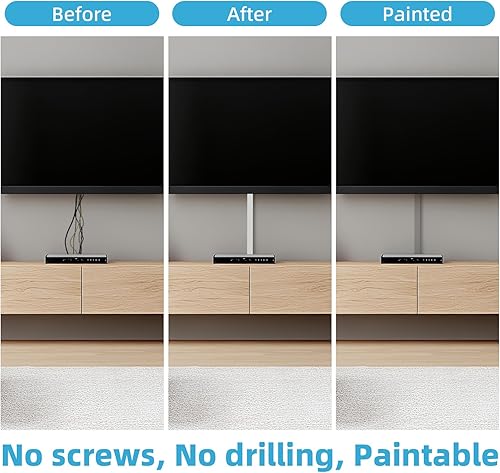 Miniatura 2 de Art3d Kit de tapacables de 120 pulgadas para cables en la pared, kit de canaleta para cables pintables, gestión de cables de TV de montaje en pared,