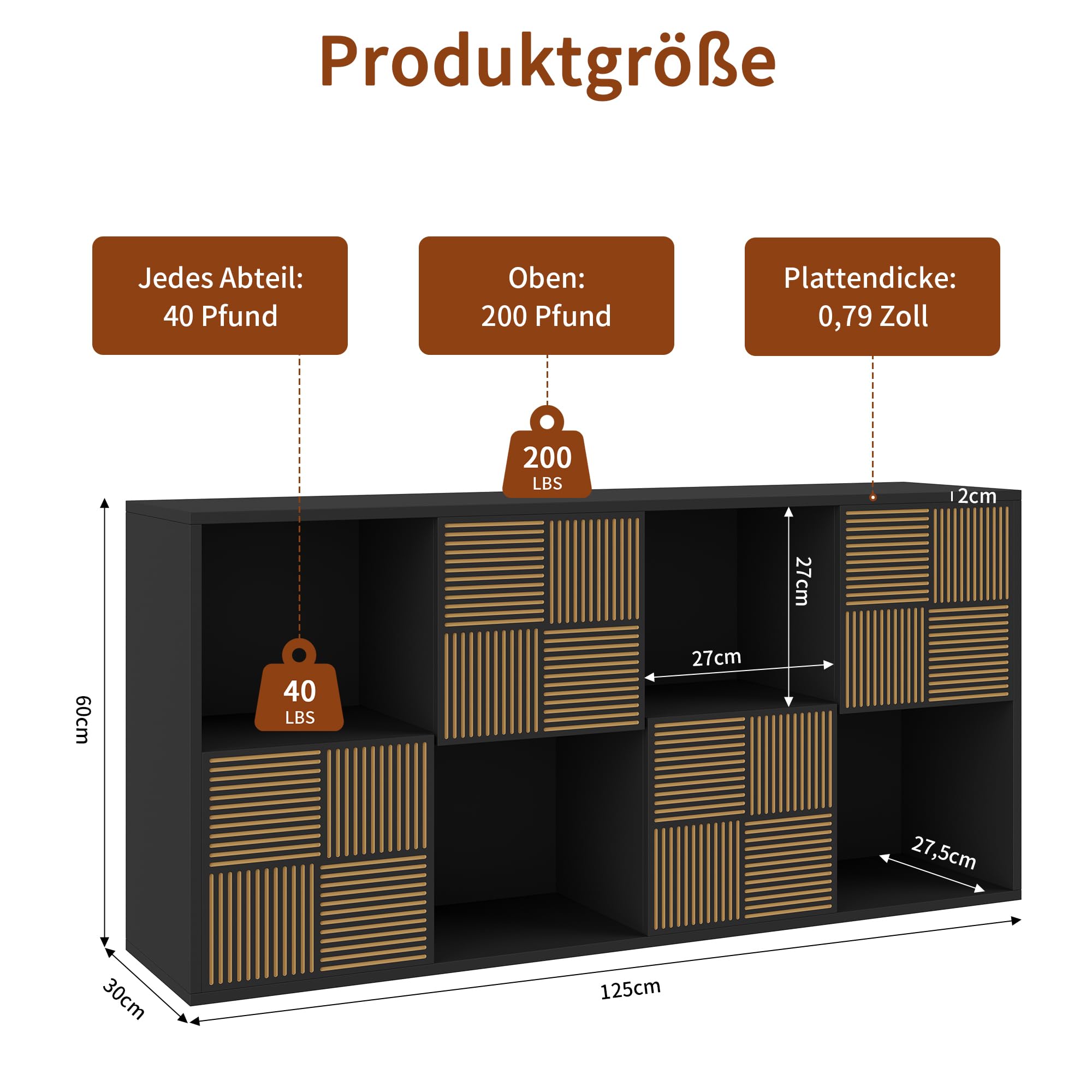 Würfelregal Bücherschrank mit 8 Fächer, Schwarz Bücherregal Raumteiler Regal für Wohnzimmer,Büro,Kinderzimmer, MDF Holz,Horizontal oder Vertikal