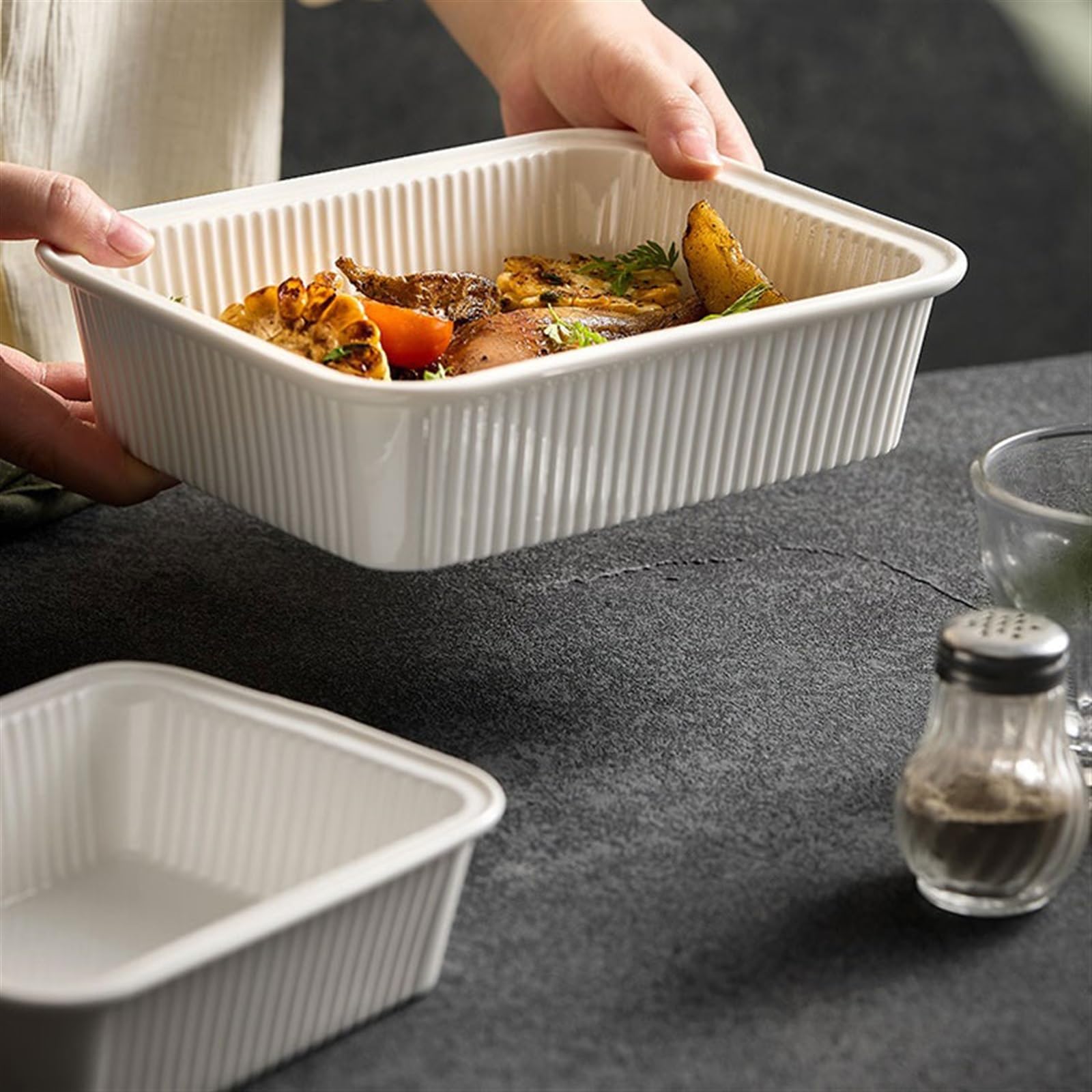 Versatile Piatto Rettangolare Da Forno Di Riso Al(8.25 inches)