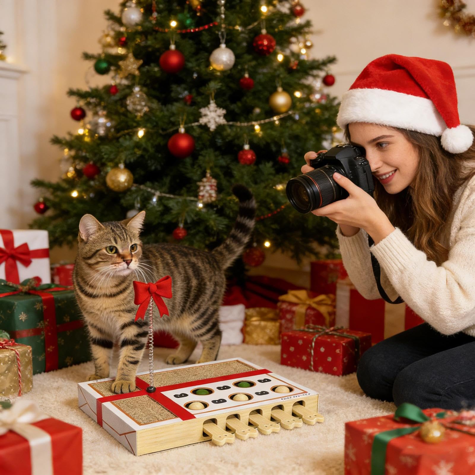 Katzen Puzzle Spielzeug Bereicherungsspiel Mit Kratzbrett