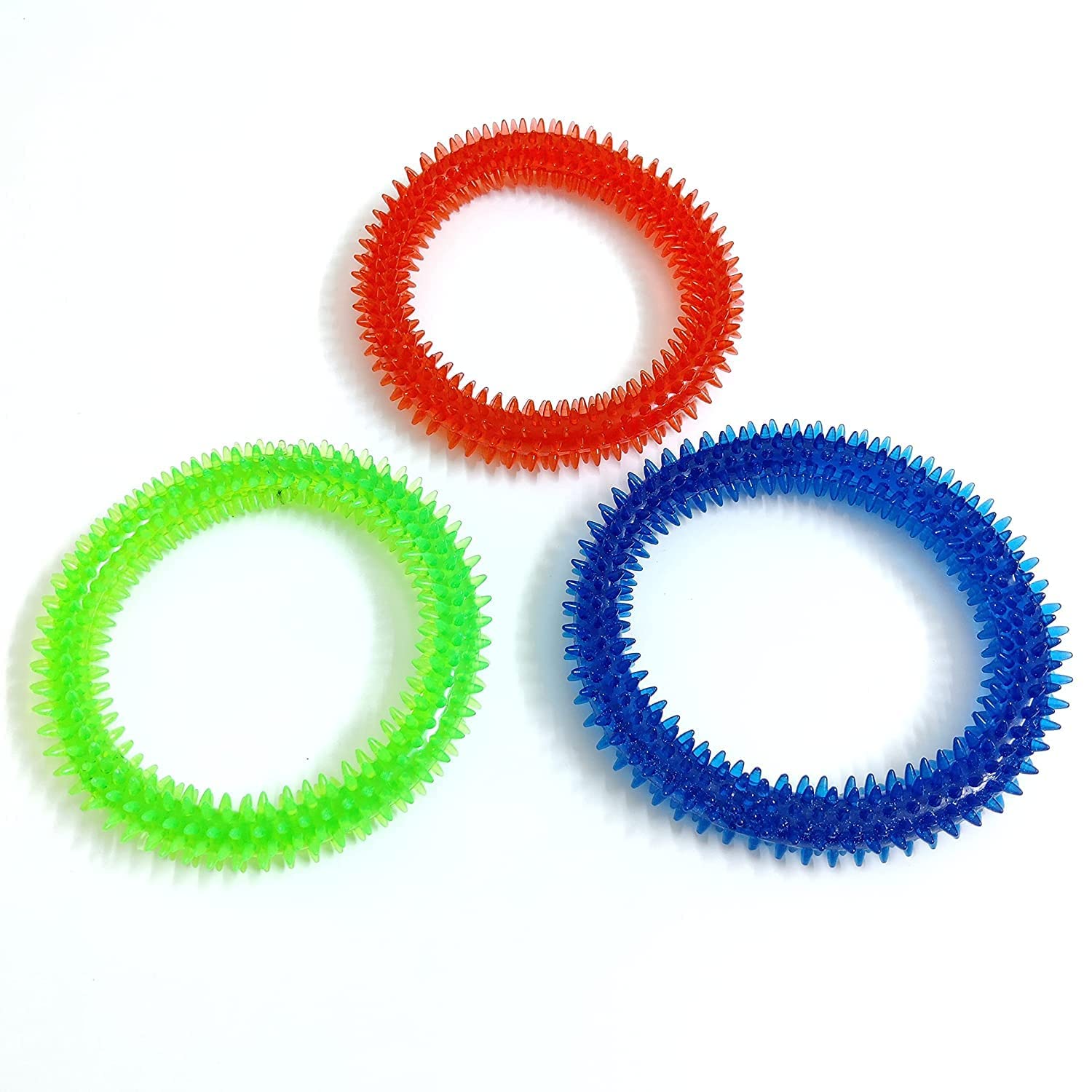 Dog Rubber Dental Chew Spike Ring Toy | Interactive Teeth Cleaning, Playing, Training, and Fetch Toys | Small to Medium Dogs | Good Dental and Gum Health for Your Pet (Color May Vary) (B0CYSV9JYP) Amazon Price History, Amazon Price Tracker