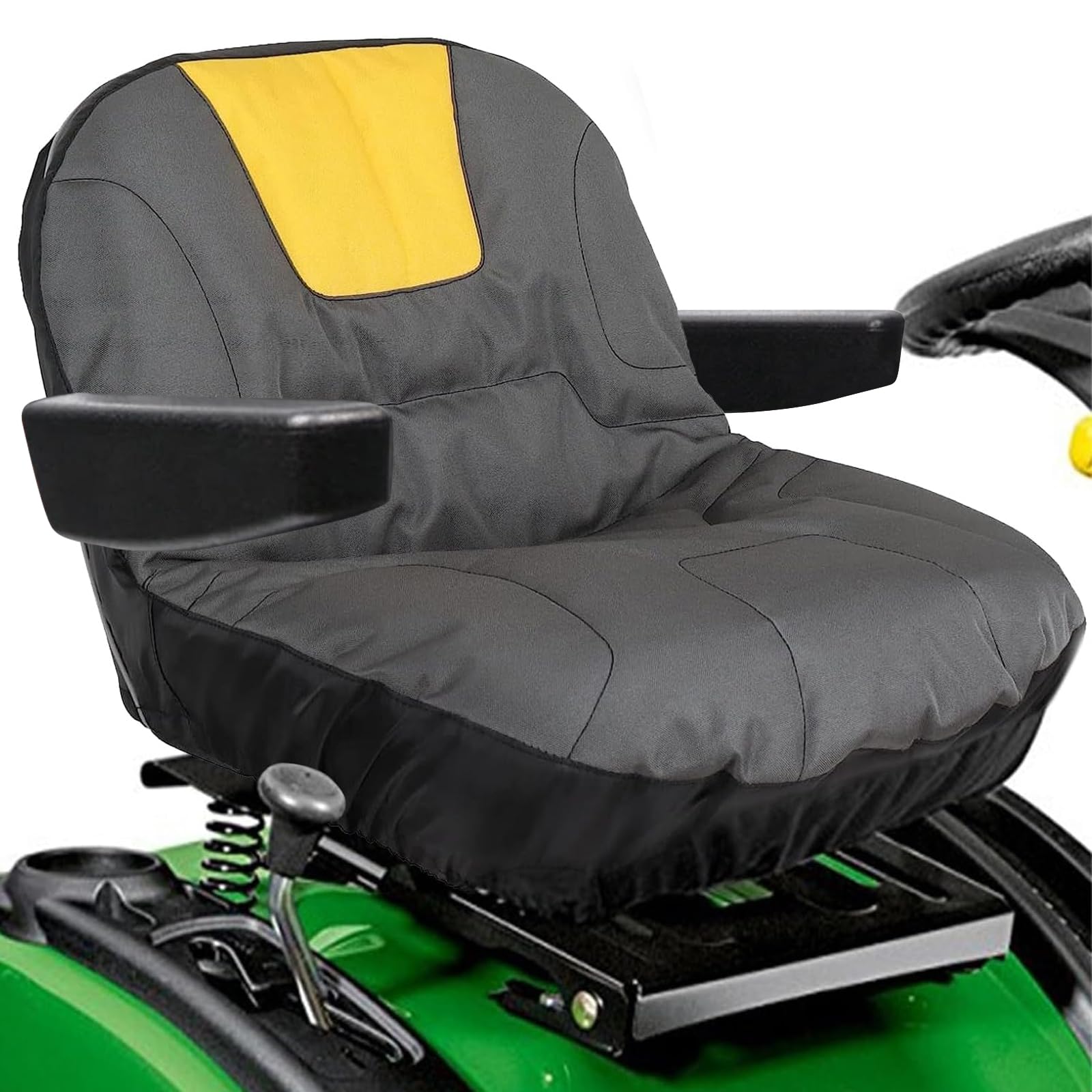 Jorohiker Riding Lawn Mower Seat Cover, Heavy Duty Polyester Oxford Tractor Seat Cover with Padded Cushion Surface, Durable Seat Cover Fits Craftsman,Cub Cadet,Kubota Lawn Mower Tractor (M-Armrests)