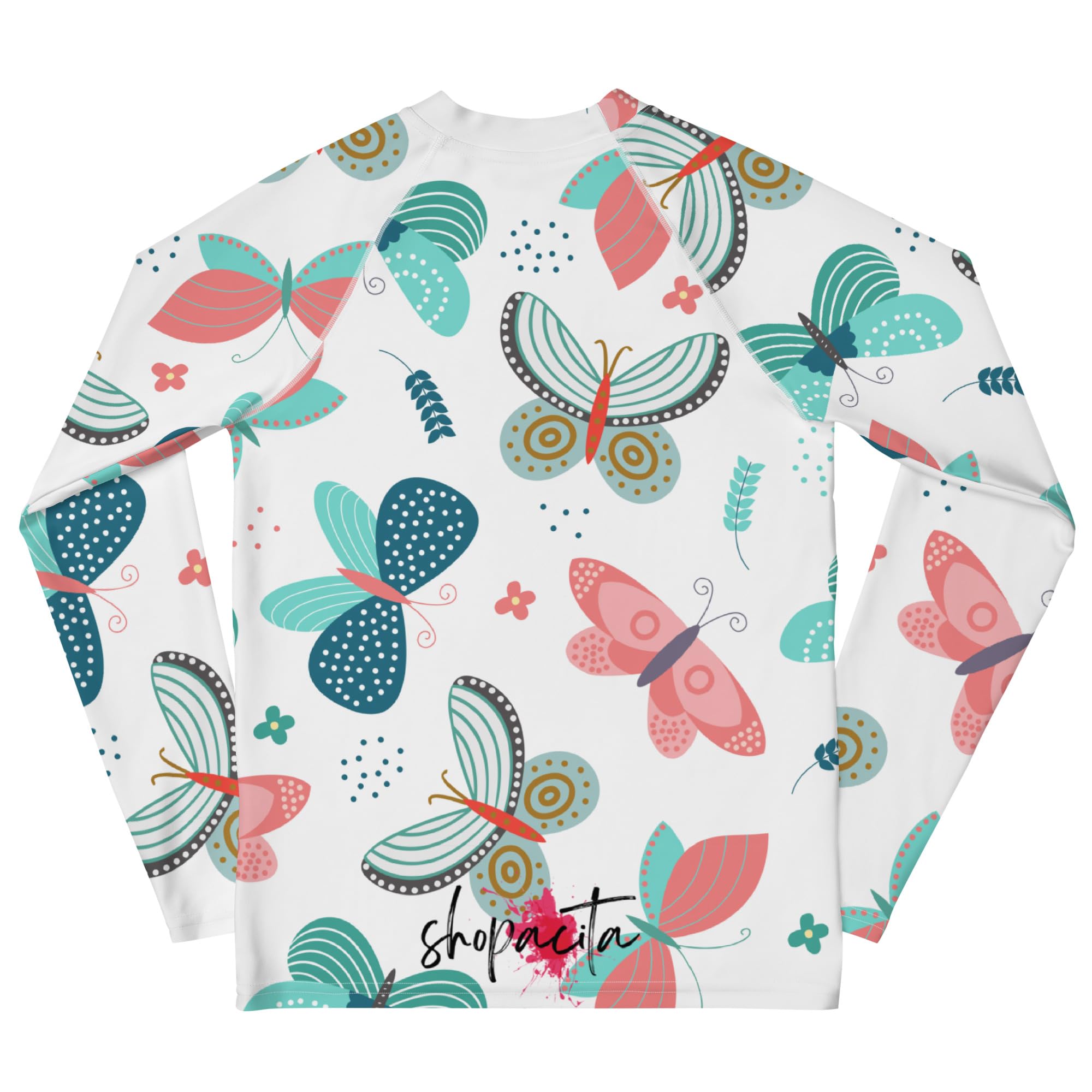 Rashguard koszulka kąpielowa dla dziewcząt z długim rękawem, koszulka kąpielowa, ochrona przed słońcem, strój kąpielowy, szybkoschnący, UPF 50+, Rash Top z nadrukiem, koszulka Rash Guard, ochrona