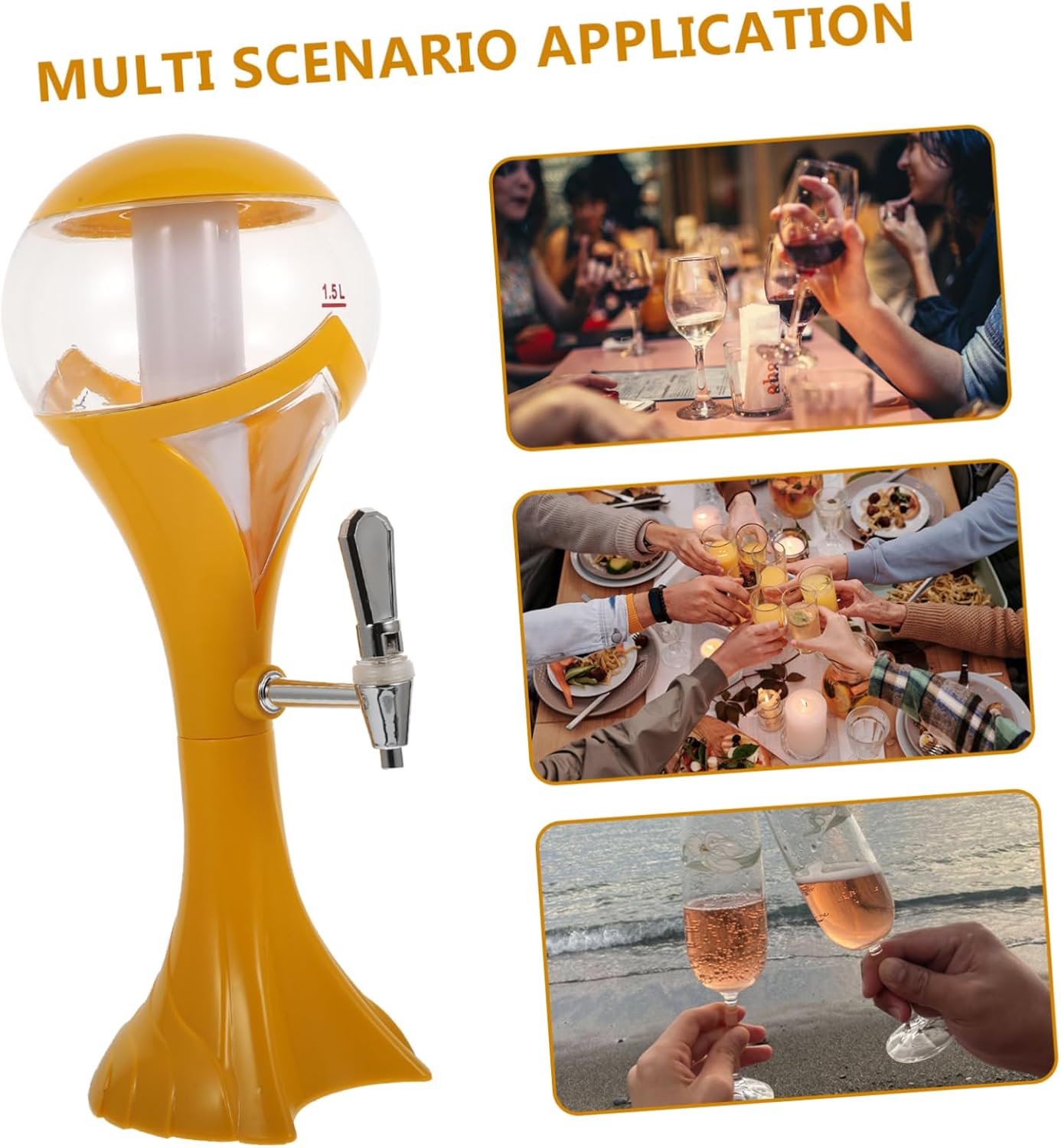 Ciieeo 1pc Tabletop Beer Dispenser Illuminated Ice Column Beverage Tower for Parties Drink Container for Weddings and Gatherings Sturdy Design and Elegant Charm