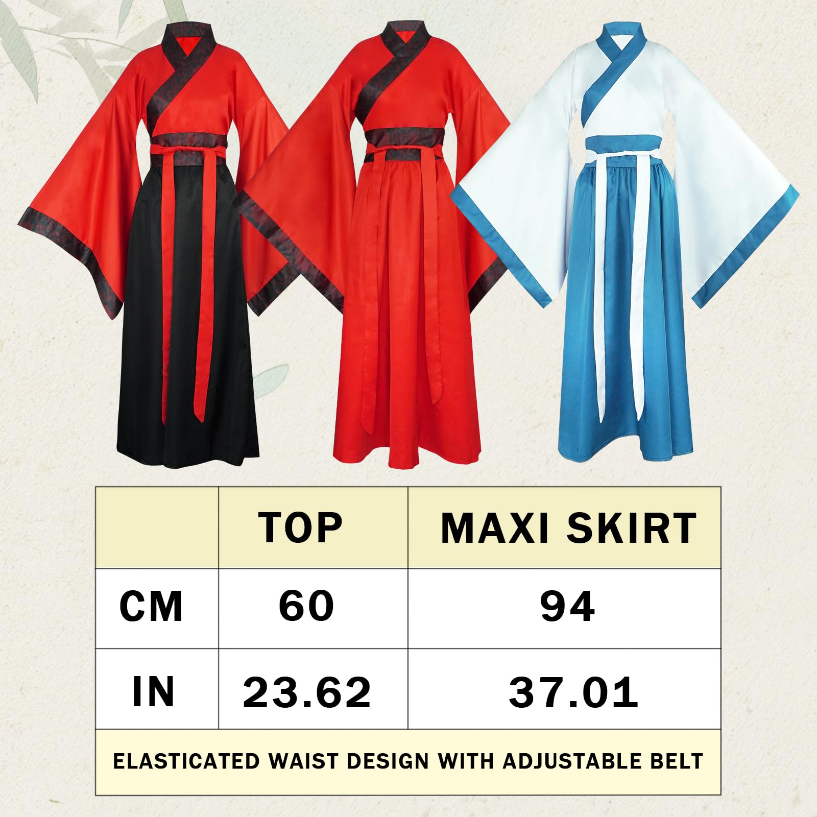 Robe Hanfu Femmes, Ensemble de Costumes Traditionnels Chinois, Brodées Hanfu à Col Croisé pour Cosplay Fête Mariage Spectacle (avec Accessoires)