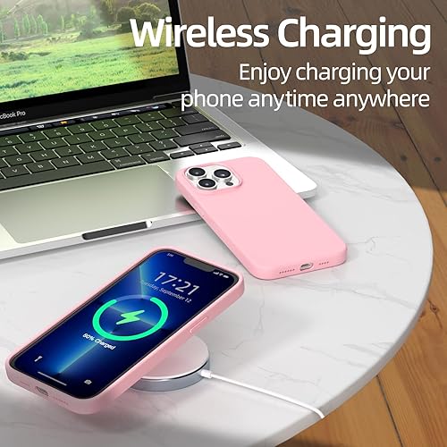 Miniatura 2 de JOOSKO Funda para iPhone 13 Pro Max, funda de silicona líquida, protección de cuerpo completo de grado militar contra caídas microfibra resistente a