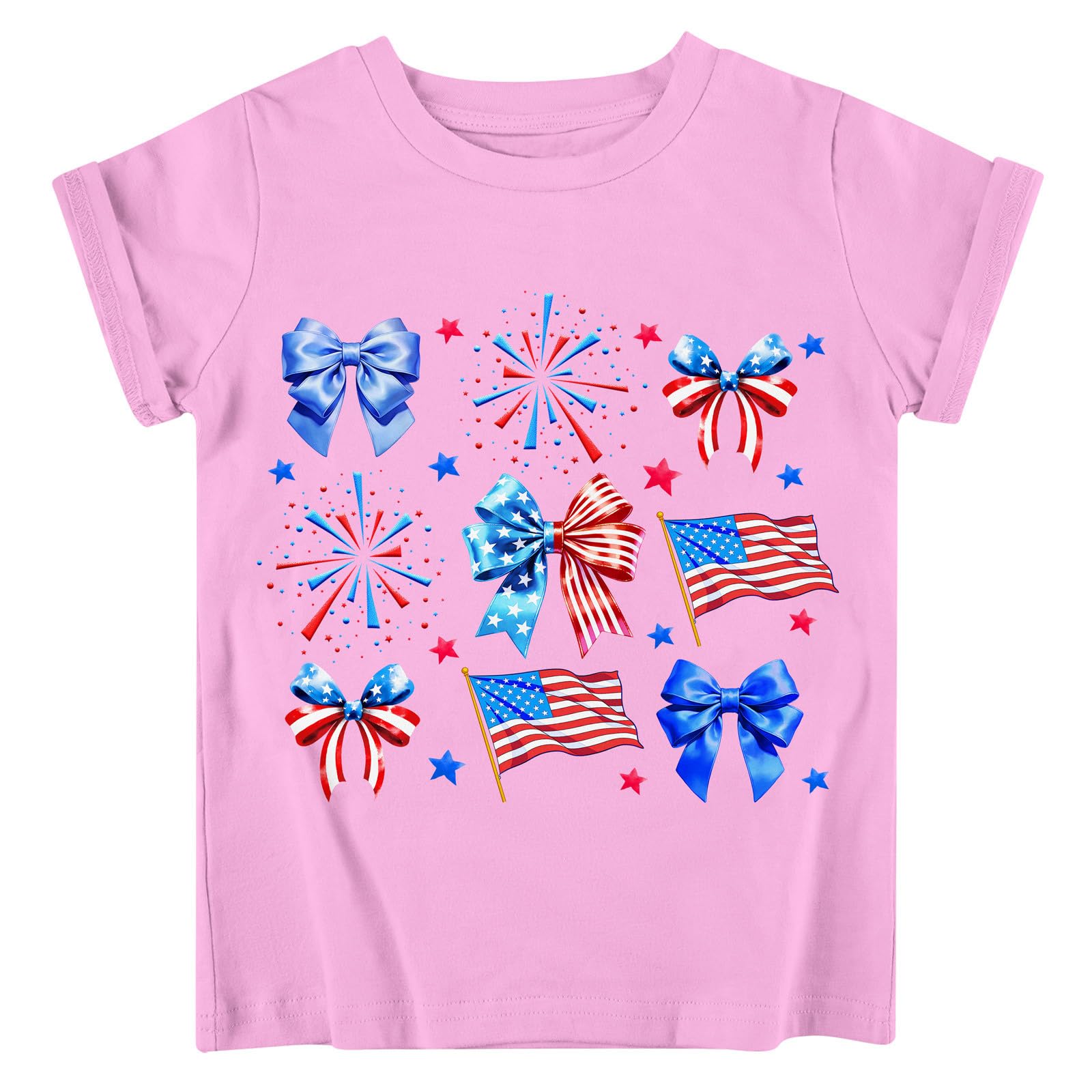 Funnycokid Toddler Girls Graphic T-Shirt, Short Sleeve Tee, 2-8 Years | Colorful Cute graphic tees for girls short sleeves suit school, play, parties or gifts
