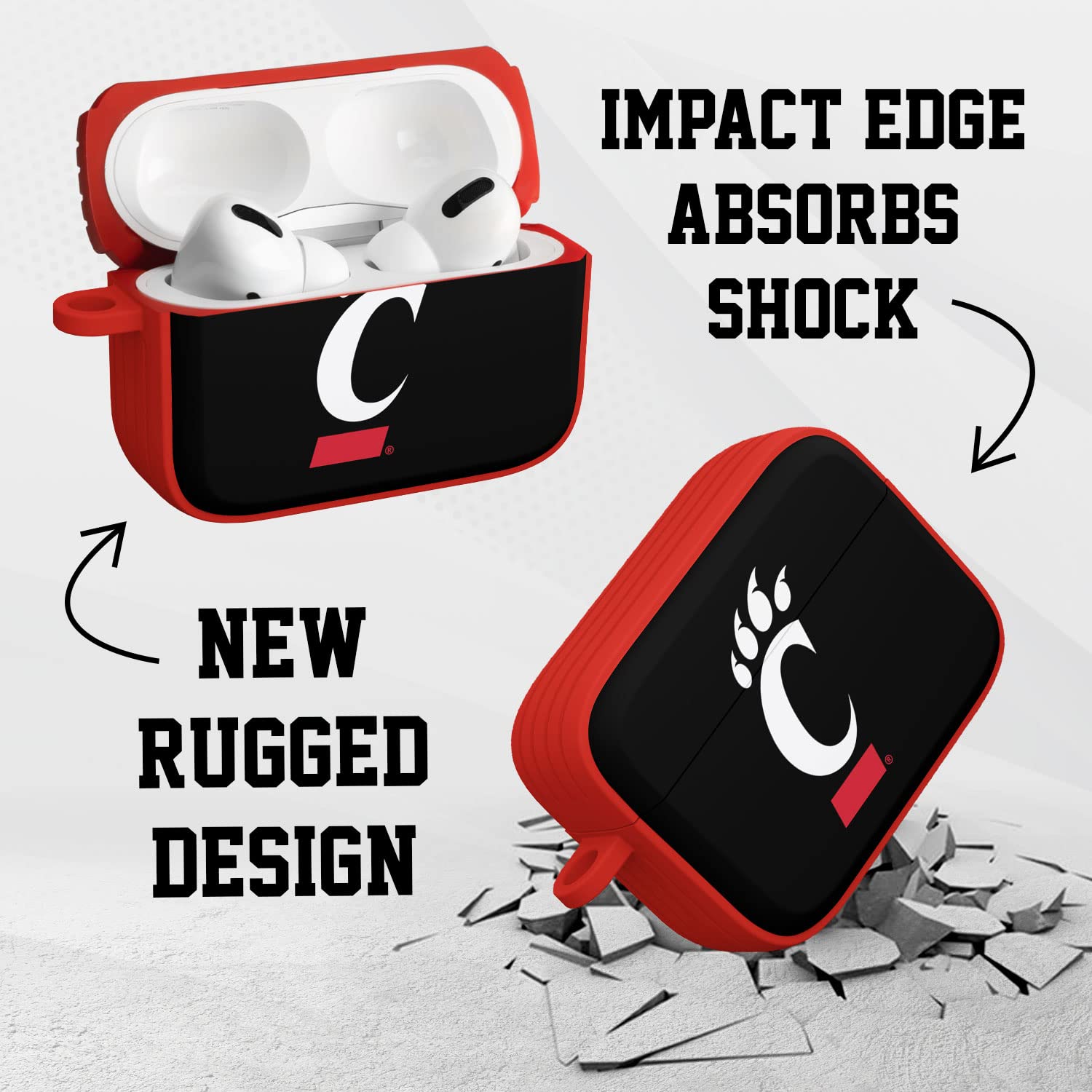 AFFINITY BANDS Cincinnati Bearcats HDX Case Cover Compatible with Apple AirPods Pro 1 & 2 (Classic)