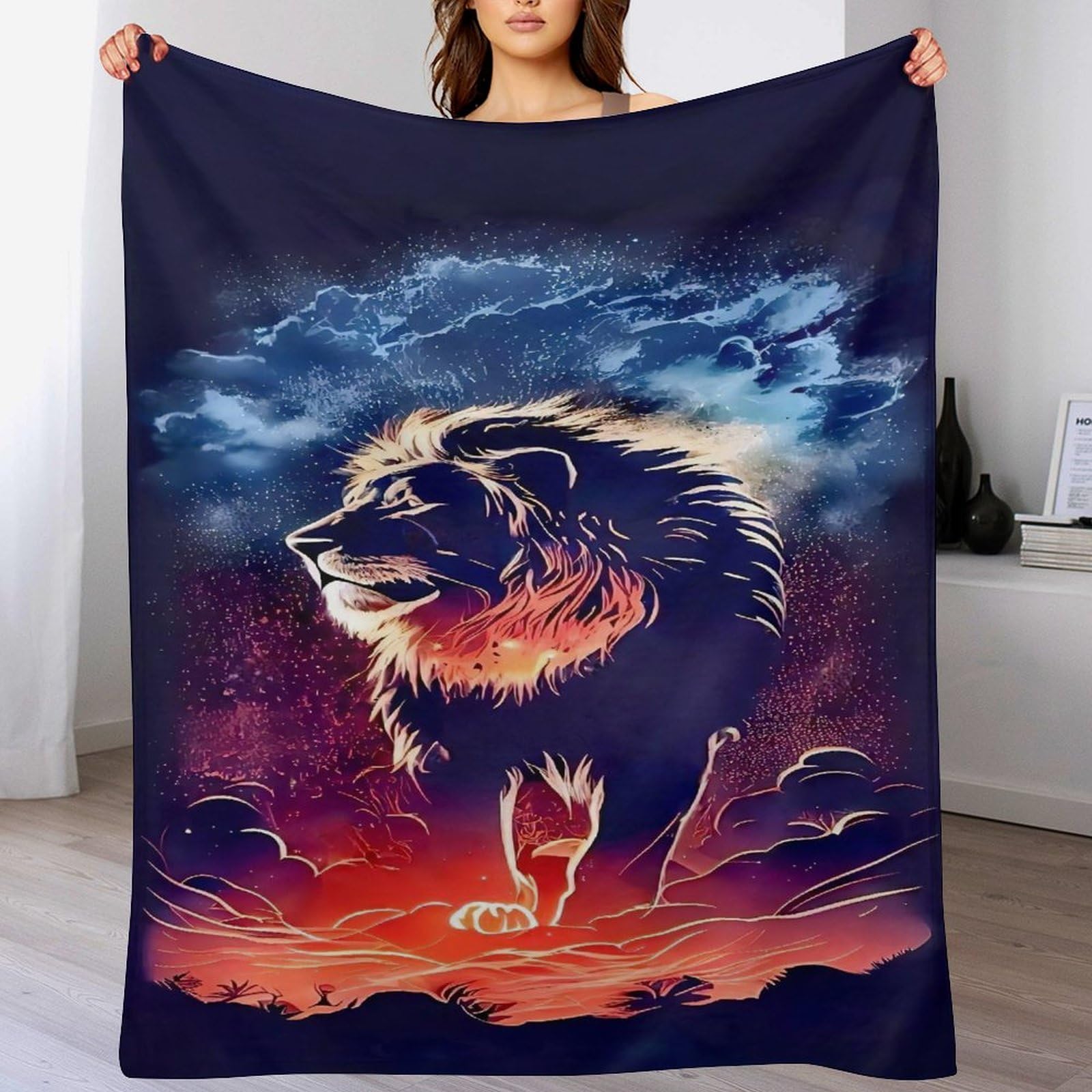 Couverture lion flanelle : finissez-en avec le froid en camping ou au salon