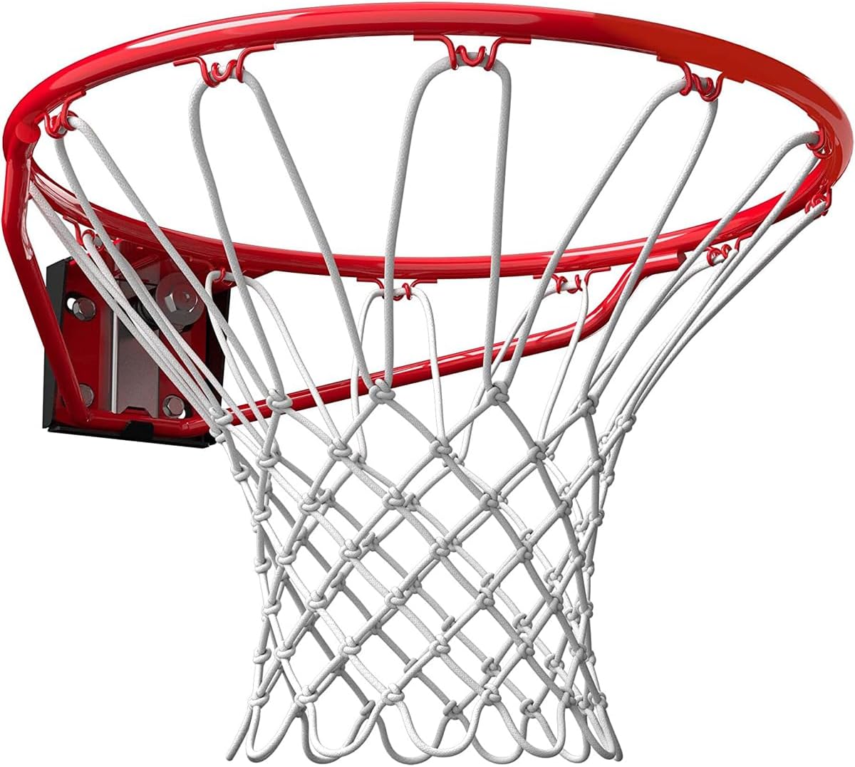 Spalding Regulation Size 18" Steel Basketball Rim with Net Included | Choose from Fixed or Breakaway | Replacement Rim for Indoor or Outdoor Hoop Breakaway - Slam Jam - Red