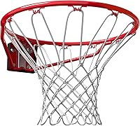 Spalding 18" Regulation Steel Basketball Rim with All-Weather Net - Fixed or Breakaway Replacement for Indoor/Outdoor Hoops