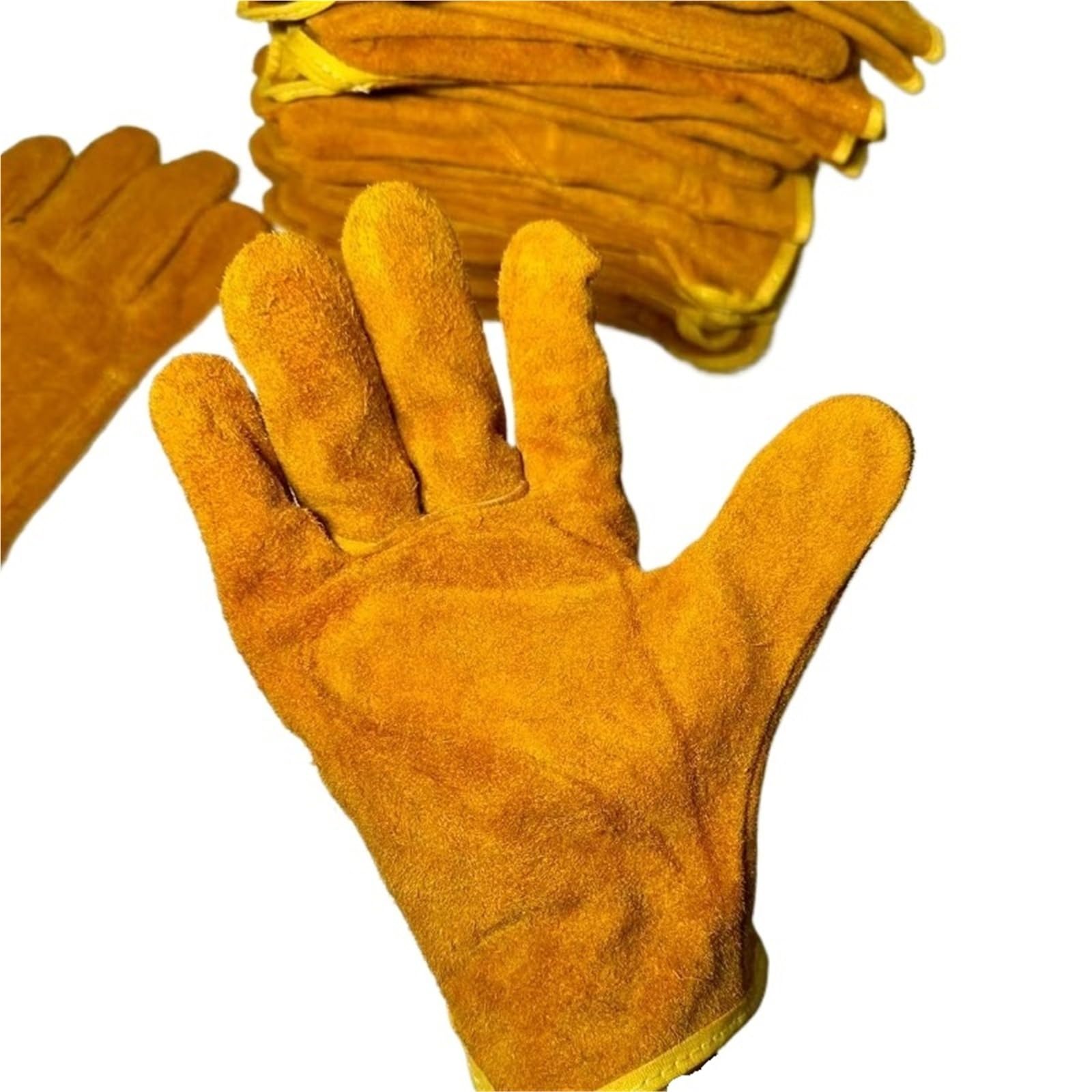 Genérico Compatible con 4/6/10 pares de guantes de trabajo de piel de vaca suave for hombres for tareas mecánicas de soldadura de jardín de granja de caza(4 pair)