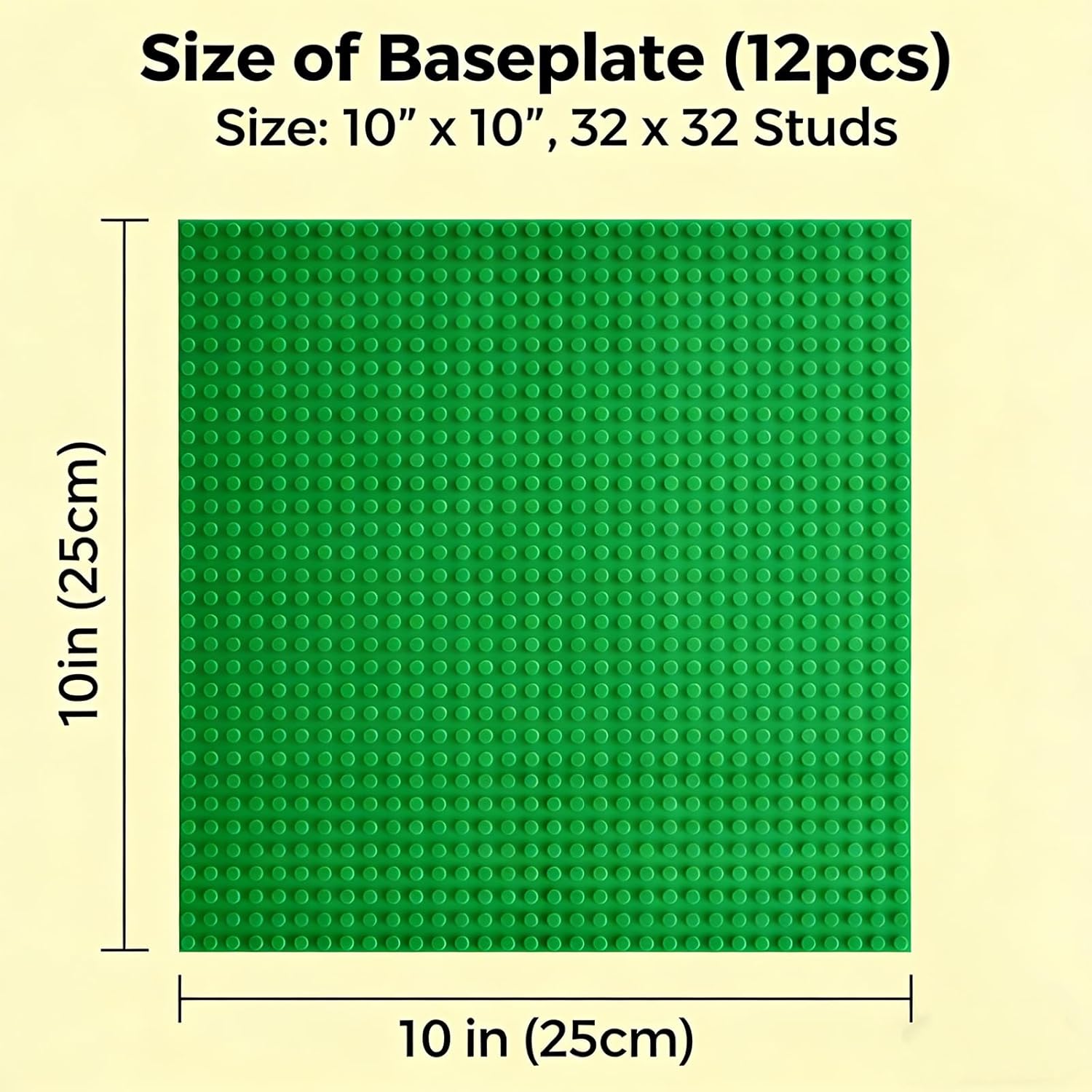 Classic Baseplates for Lego 12pcs, 10" x 10" Building Brick Base Plates 32x32 Stud, 100% Compatible with All Major Brands Baseplates for Building - Dark Grey