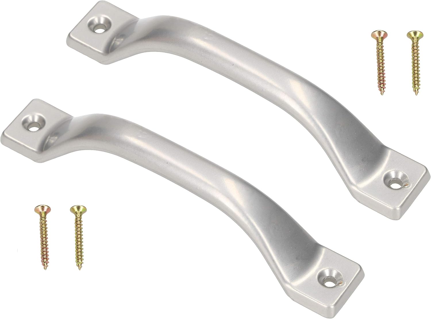 KOTARBAU® Set of 2 Furniture Handles 140 mm Silver Kitchen Handle Cabinet Handle Drawer Handle Shop Handle Arch Handle Door Handle for Drawers Doors