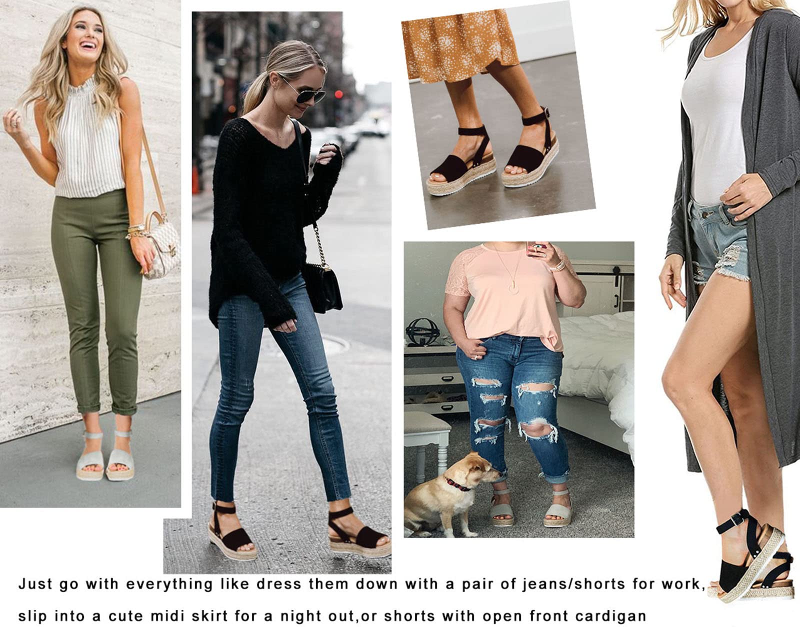 Size 9 Athlefit Women's Platform Sandals Espadrille Wedge Studded Ankle Strap Open Toe Sandals Size 9 Brown