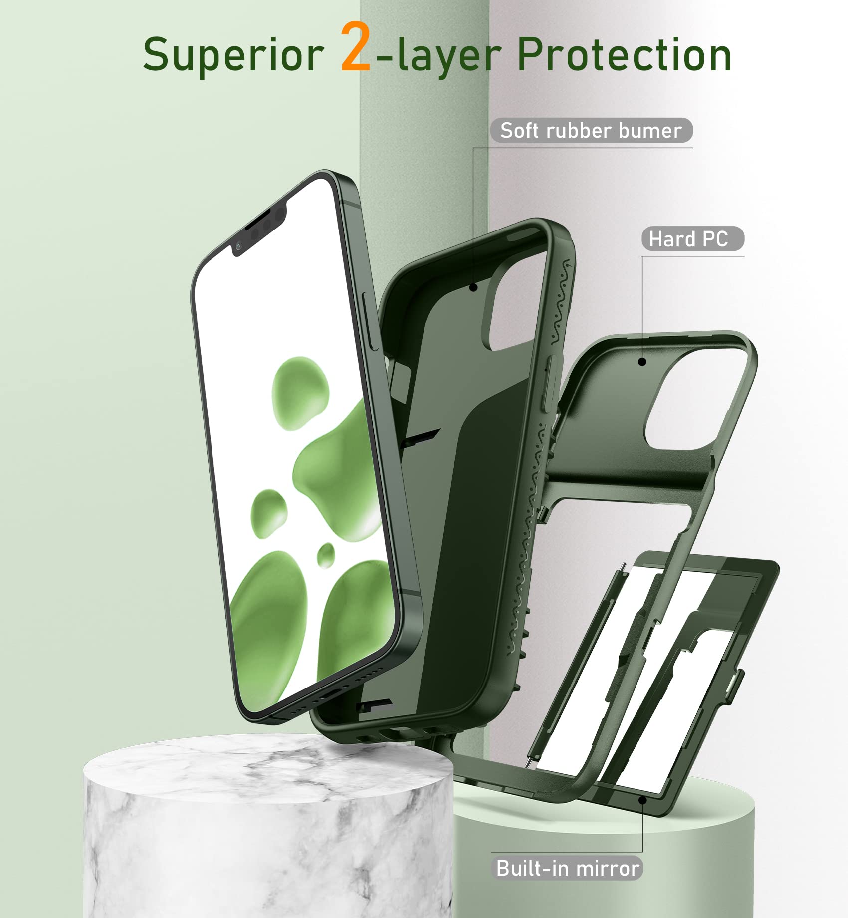 Custodia a portafoglio per iPhone 13 Pro, con porta carte di
