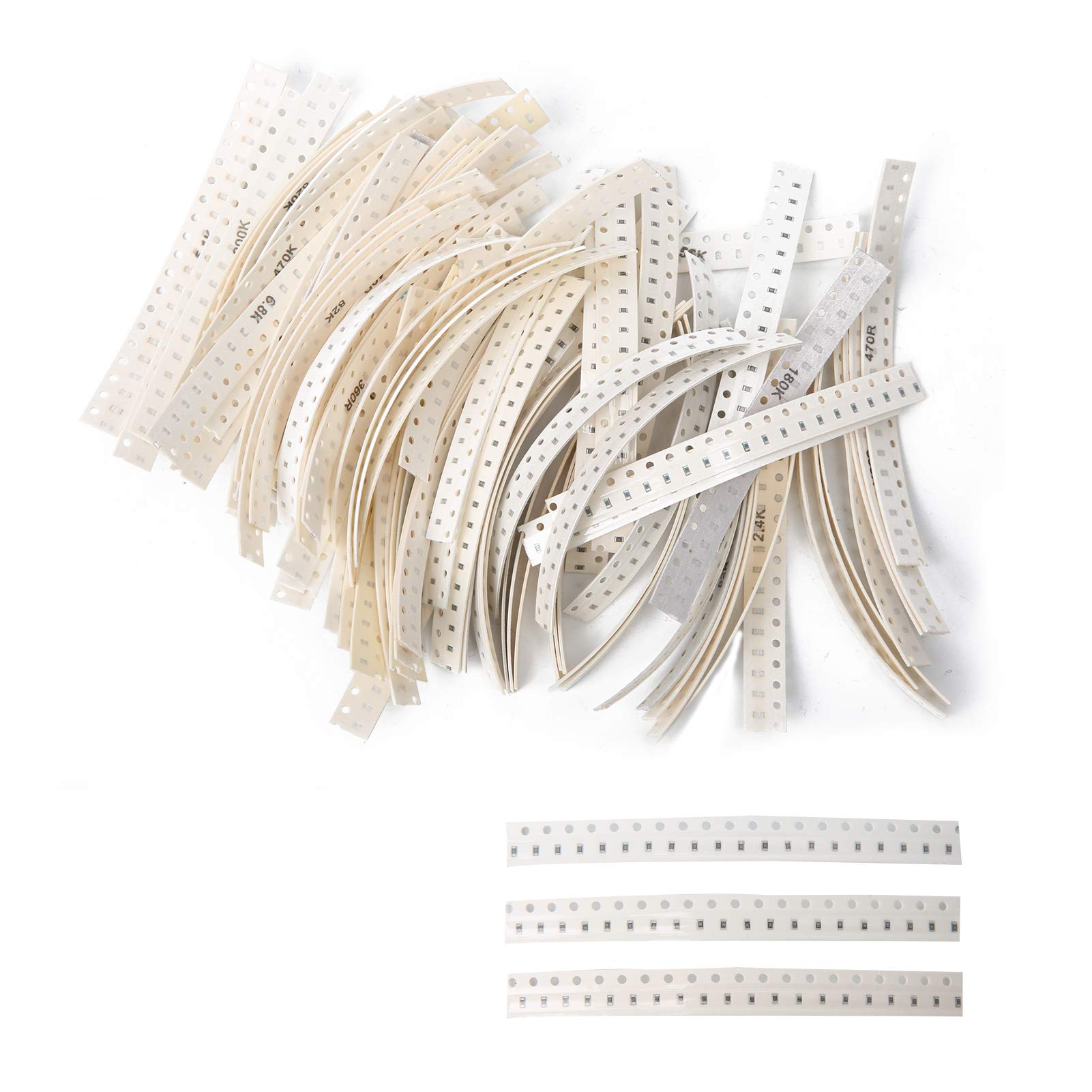Resistencias, Kit de Resistencia SMD, 1800 Piezas 1/10 W 90 valores Cada 20 resistencias de Chip DIY 0603 SMD Muestra 1% Juego de resistencias Surtido, resistencias Individuales
