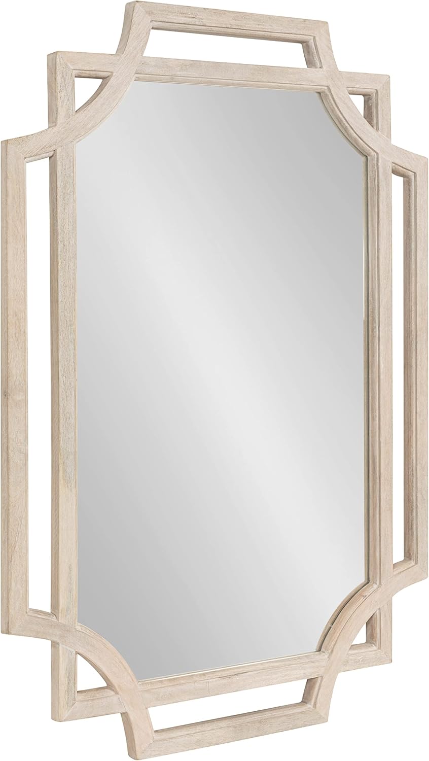 Kate and Laurel Minuette Modern Wall Mirror; 40 x 27; White; Modern Farmhouse Home Decor for Wall