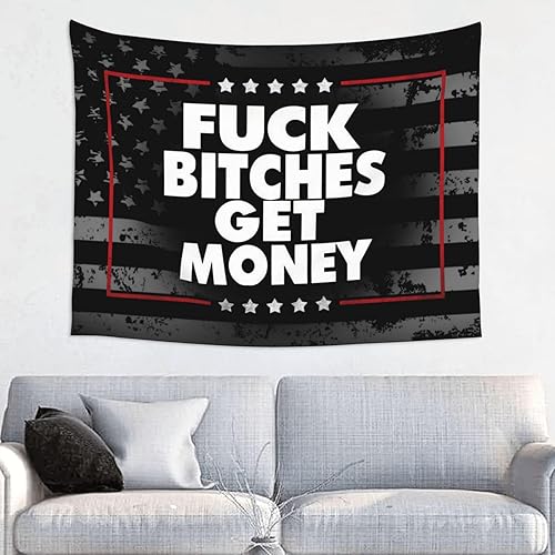 Rqwaaed Fuck Bitches Get Money Tapestry embellece perfectamente la pared 29x37 pulgadas