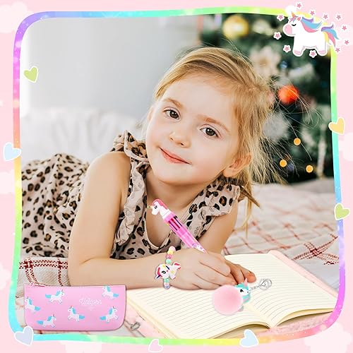 Miniatura 5 de Juego de cuadernos de peluche con diseño de unicornio y perro, cuaderno esponjoso para niñas, diario privado, bloc de notas con candado, bolígrafo