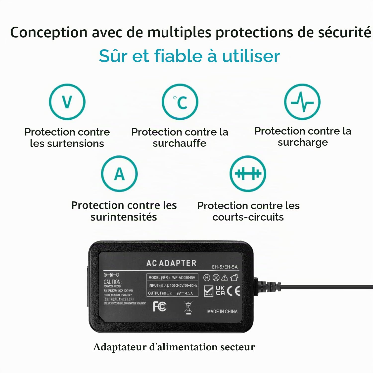 Adaptateur Secteur EH-5 Coupleur CC EP-5B Batterie factice EN-EL15 pour appareils Photo Nikon Z7 Z6 D7500 D7200 D7100 D7000 D850 D810 D800 D800E D750 D610