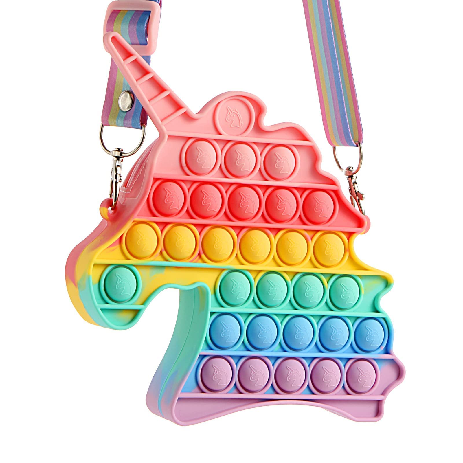 Yorgewd Sac à Bandoulière Licorne Pop It - En Silicone - Pour Soulager