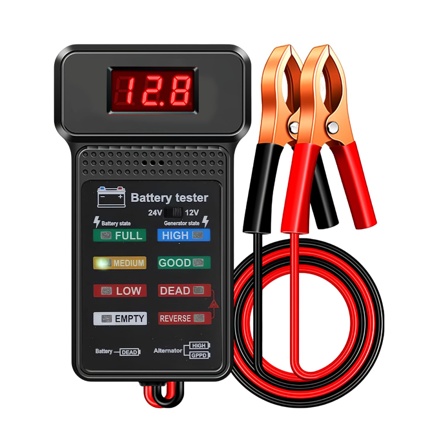12/24V Battery Tester with LED Display | Car Battery Health Checker Device with Overvoltage Protection for Automotive, Truck-picture-20