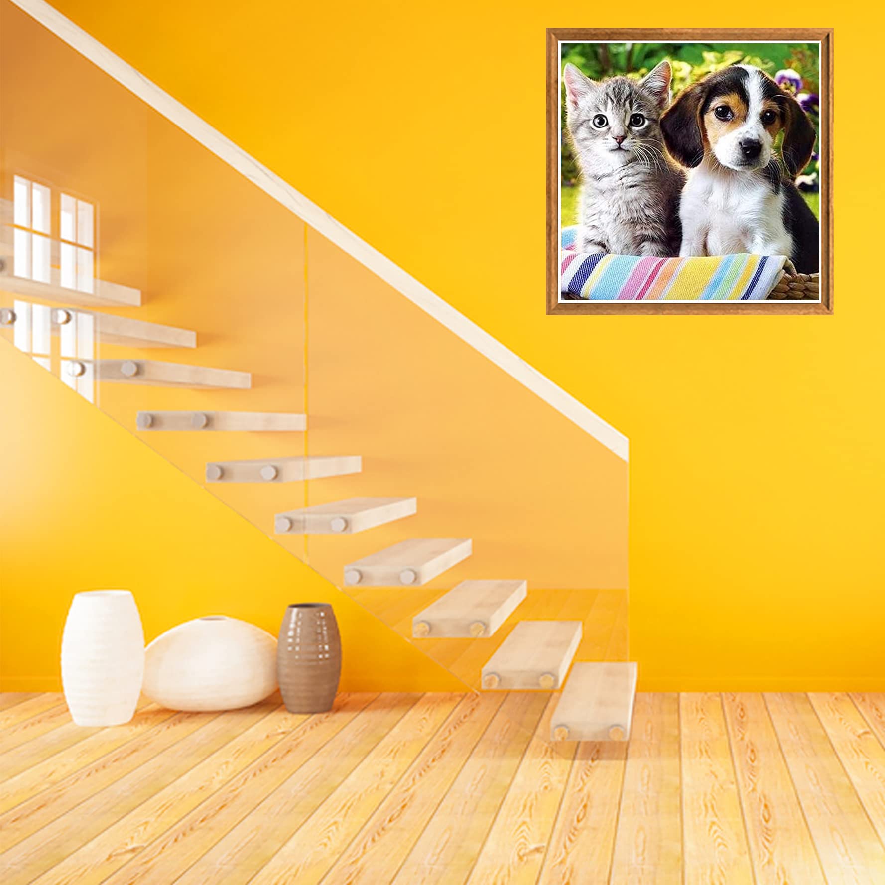Bimkole 5D Diamond Painting DIY Kits Amour De Couple, Chien De Lit