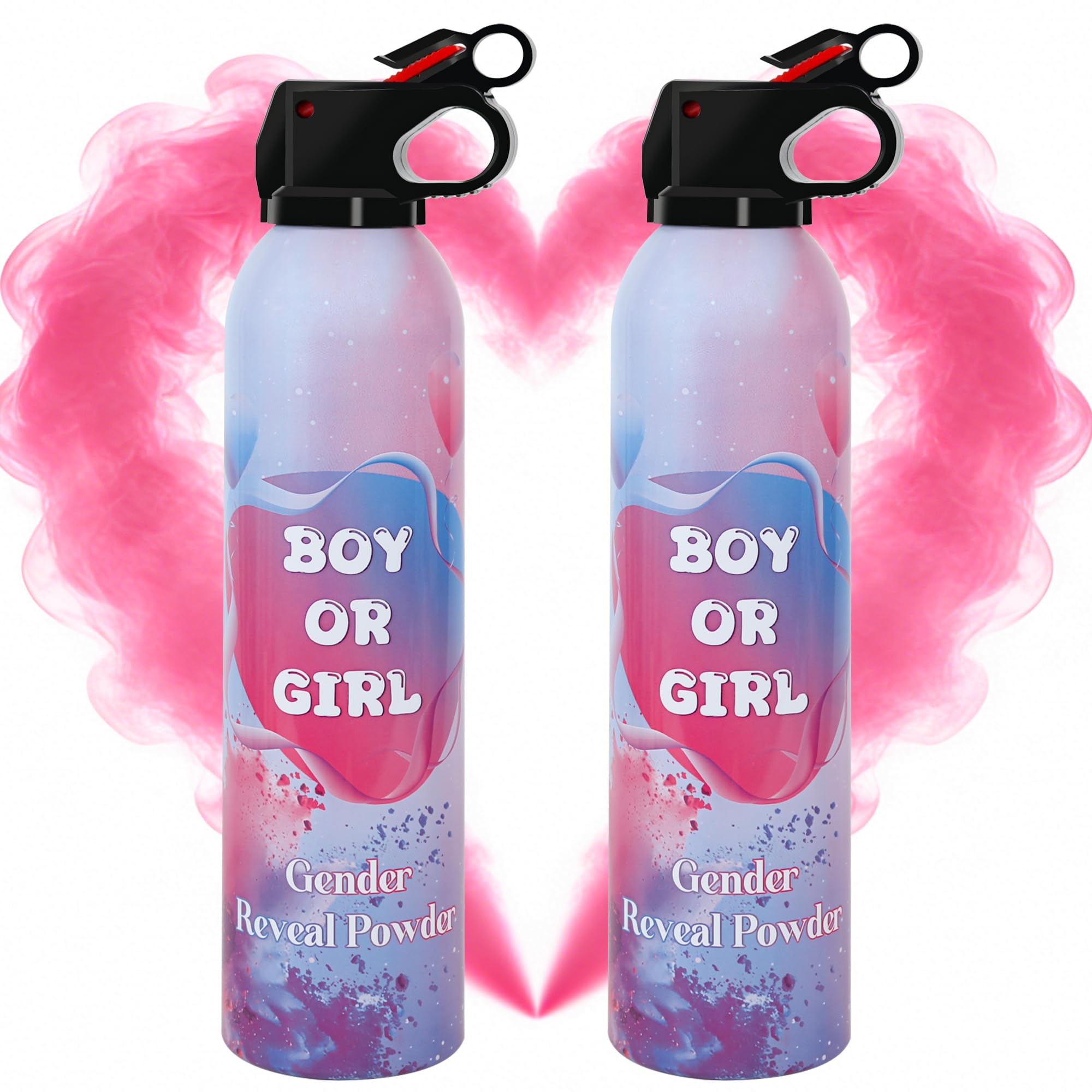 2 Pack Pink Gender Reveal Smoke Bombs, Color Powder or Dust for Gender Announcement Idea, Baby Shower Decoration, Supply, Party, Photo Shoot