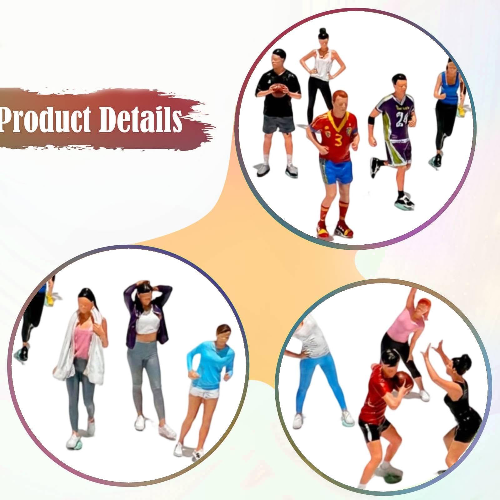 13 Miniature di Personaggi Sportivi per Il Tempo Libero, 1:64, Decorazioni,