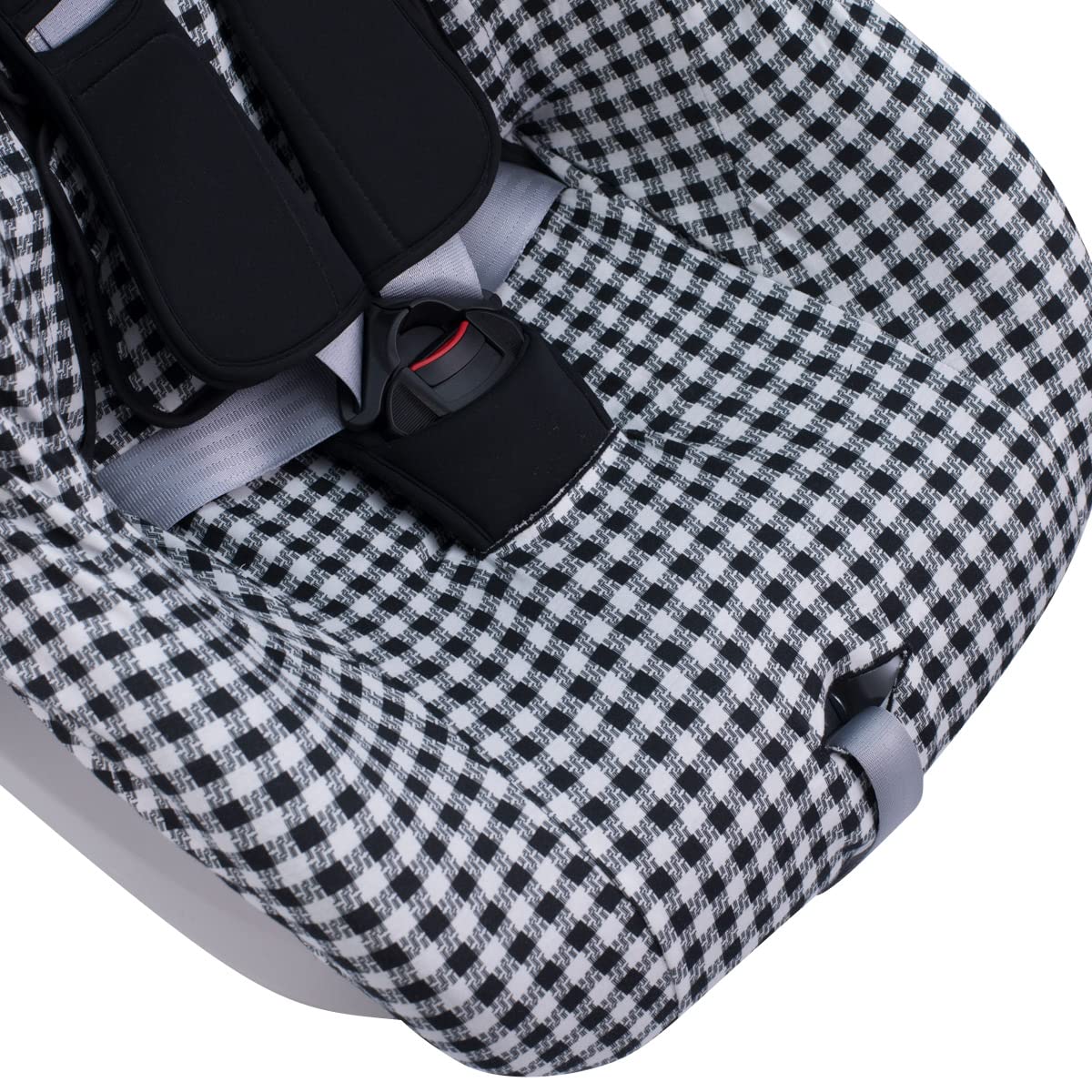JYOKO Kids Funda Universal de Algodón para Silla de Coche con Cabezal (Vichy)