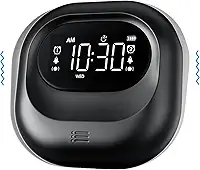 Mesqool Despertador vibratório para pessoas com sono pesado, bateria recarregável, agitador, embaixo do travesseiro, alarmes duplos de dia/fim de semana, sem fio, sem fio, relógio digital de viagem