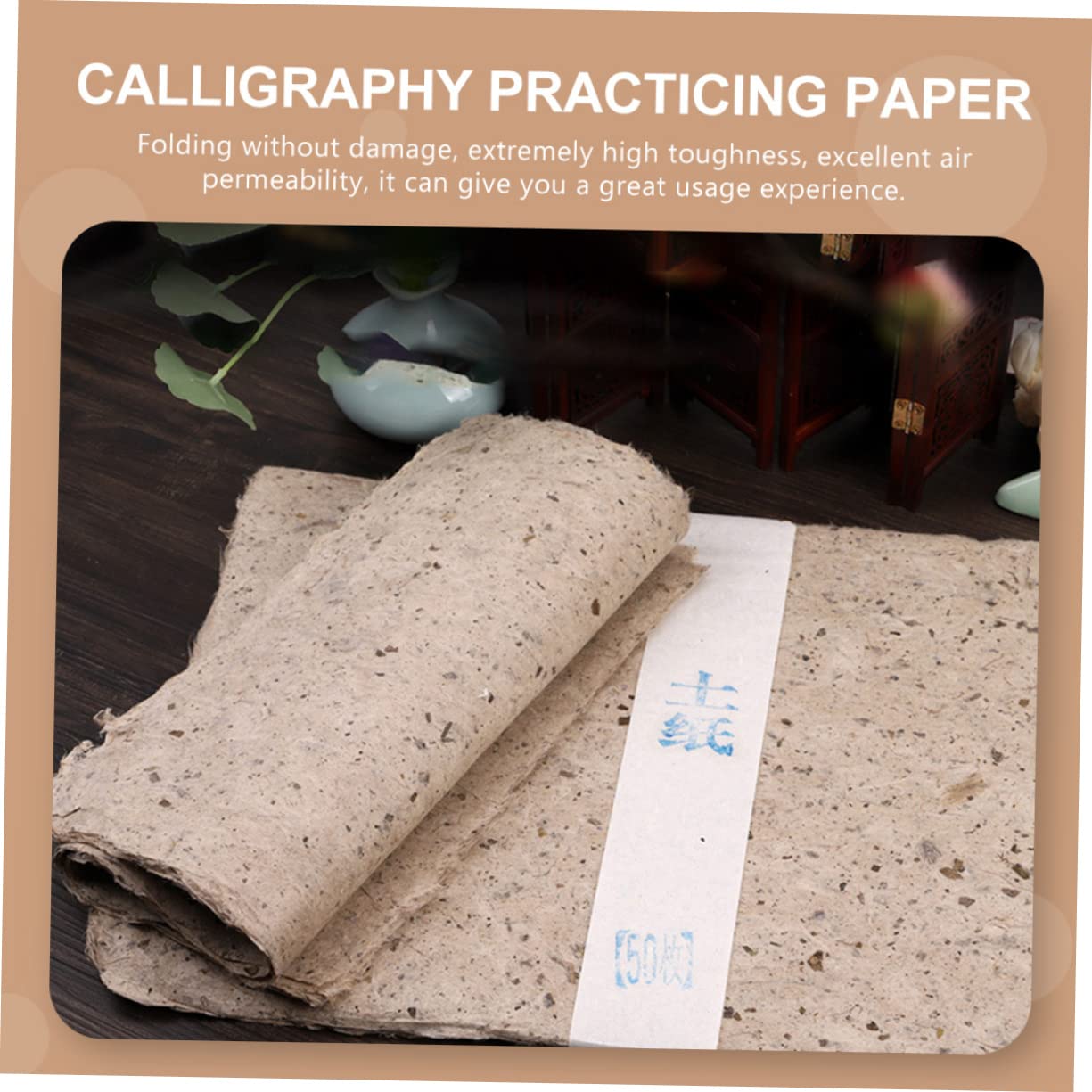 ARTIBETTER 2 Series Papel Artesanal De Para Caligrafía Y Pintura Papel Multipropósito Ligero Y Portátil Para Diy Y Moxa 50 Hojas*2