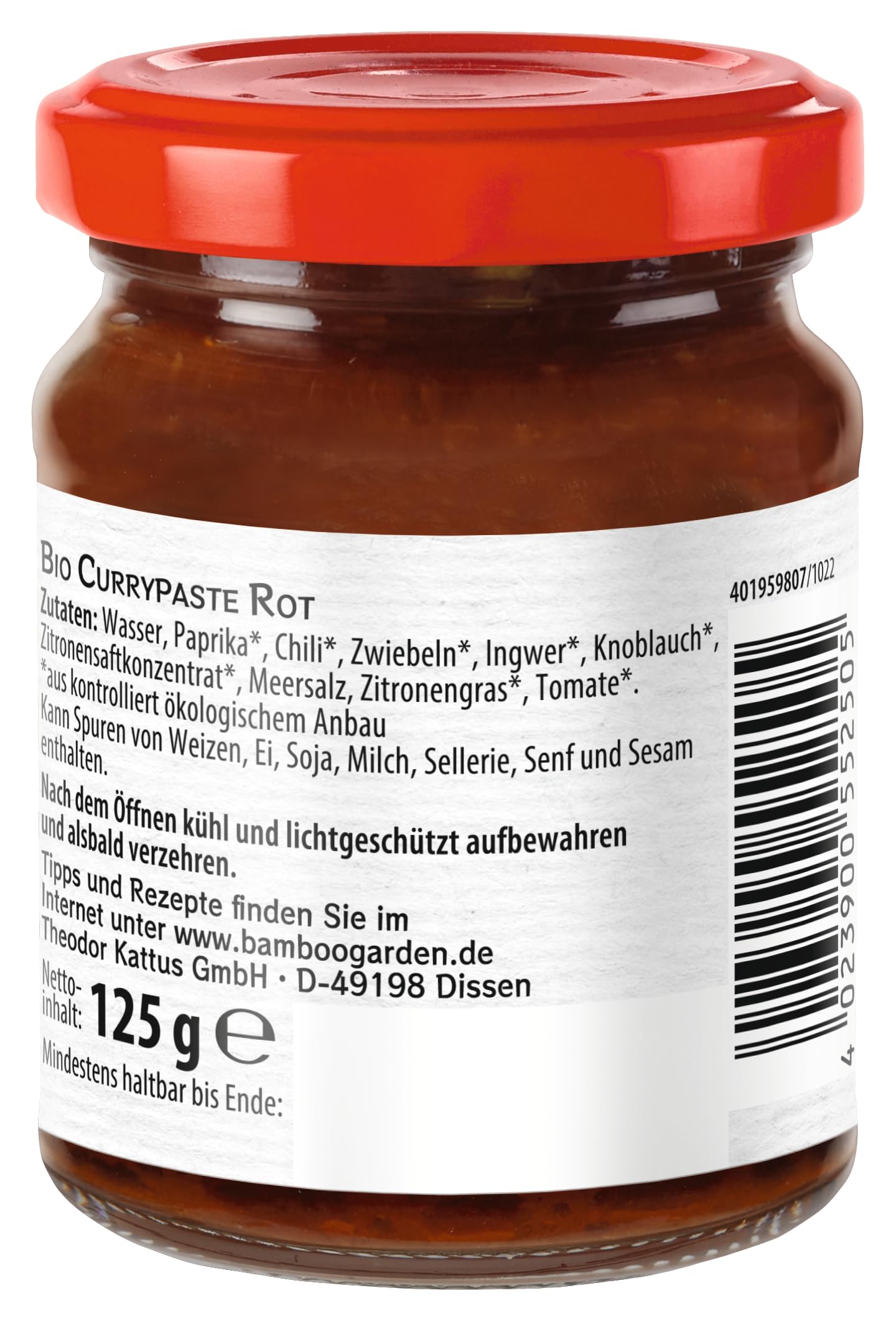Bamboo Garden Bio Curry Paste rot, 125 g (Verpackungsdesign kann abweichen) Lebensmittel & Getränke