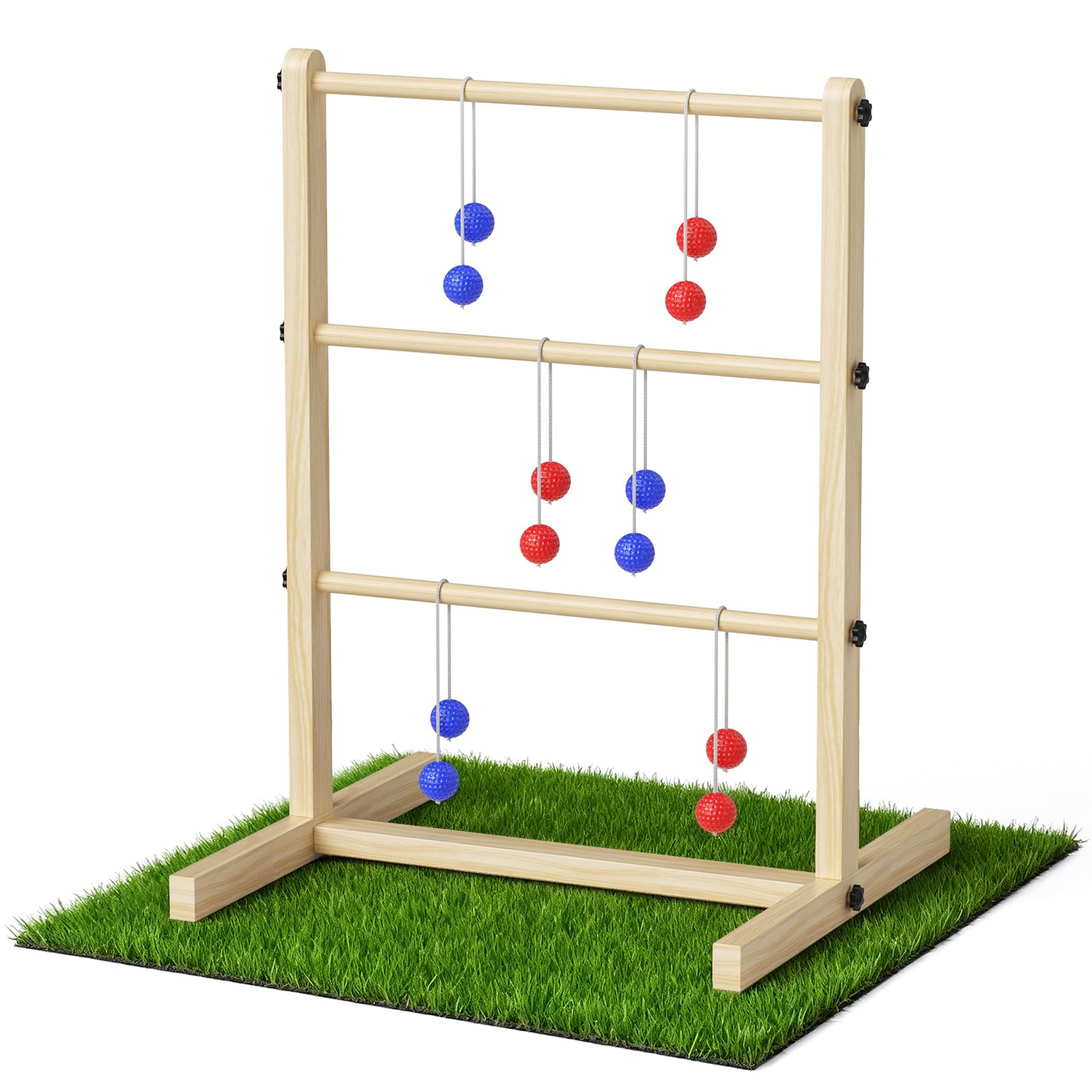 Leitergolf aus Holz, Leiterspiel mit Aufbewahrungstasche und Spielanleitung, Outdoor Wurfspiel, Geschicklichkeitsspiel für Erwachsene und Kinder ab 3 Jahren
