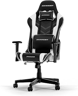 DXRacer PRINCE L Negro & Blanco PVC Cuero La Silla de Gaming