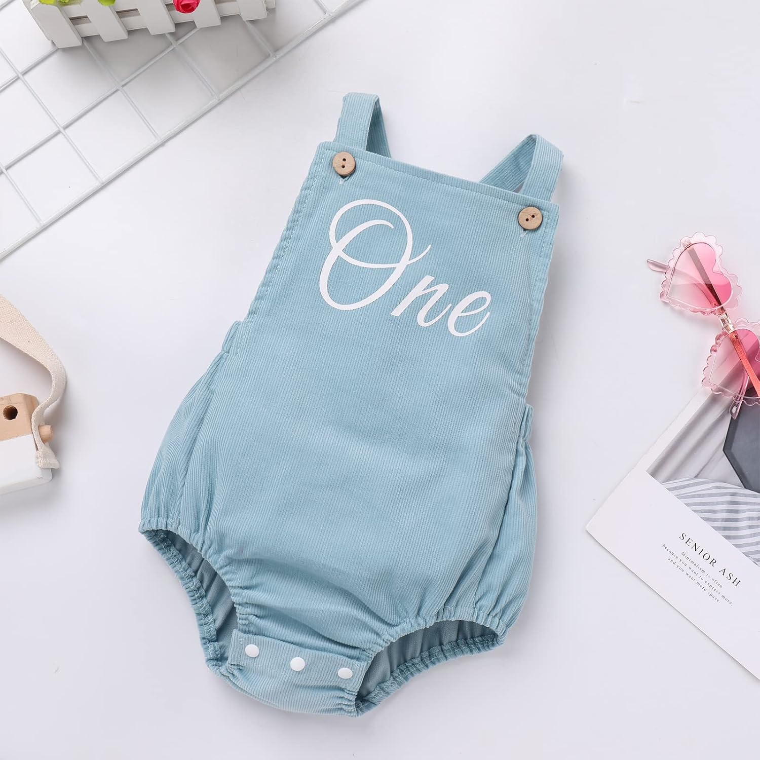 FYMNSI Unisex Baby Boy Girl Corduroy Romper Bubble Bodysuit Infant Backless Overalls 1st Birthday Halloween Christmas Outfit - Image 4