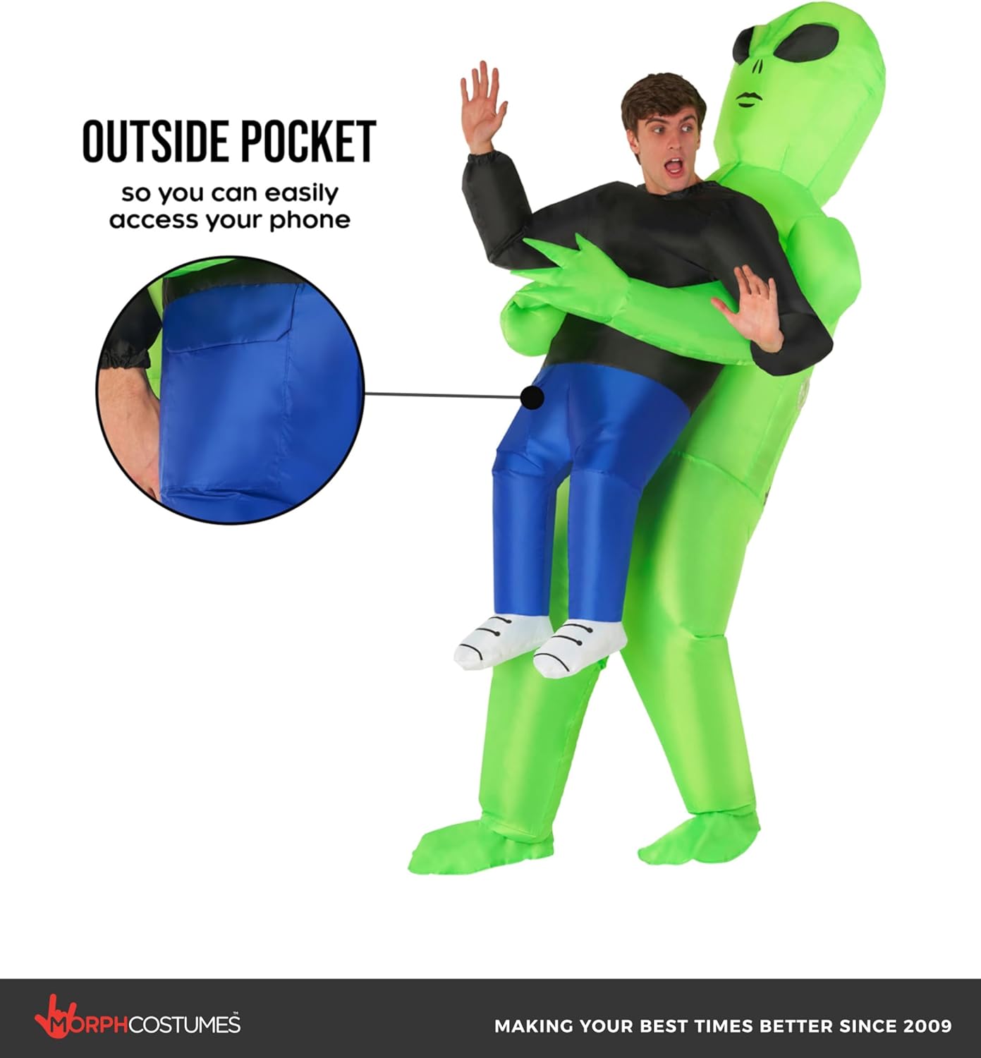 Morph Alien Costume, Inflatable Alien Costume Adult, Aliens Blow Up Costumes, Inflatable Costumes Adult - Image 3