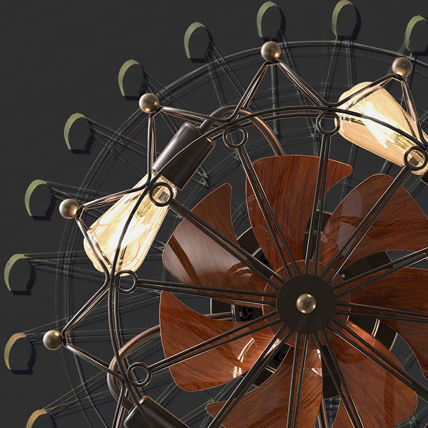 Ceviept Caged Ceiling Fans with Lights and Remote Control Flush Mount Ceiling Fan with Light Include Bulbs 6 Speeds Reversible Blades Low Profile Ceiling Fan Farmhouse Modern Lighting FanBlack