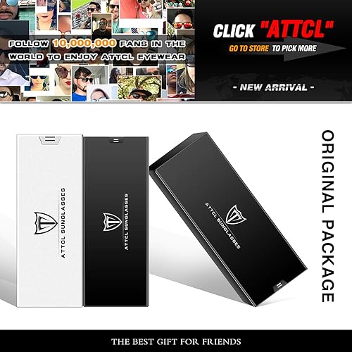 Miniatura 8 de ATTCL Gafas de sol polarizadas redondas para mujer - Protección UV Marco de metal