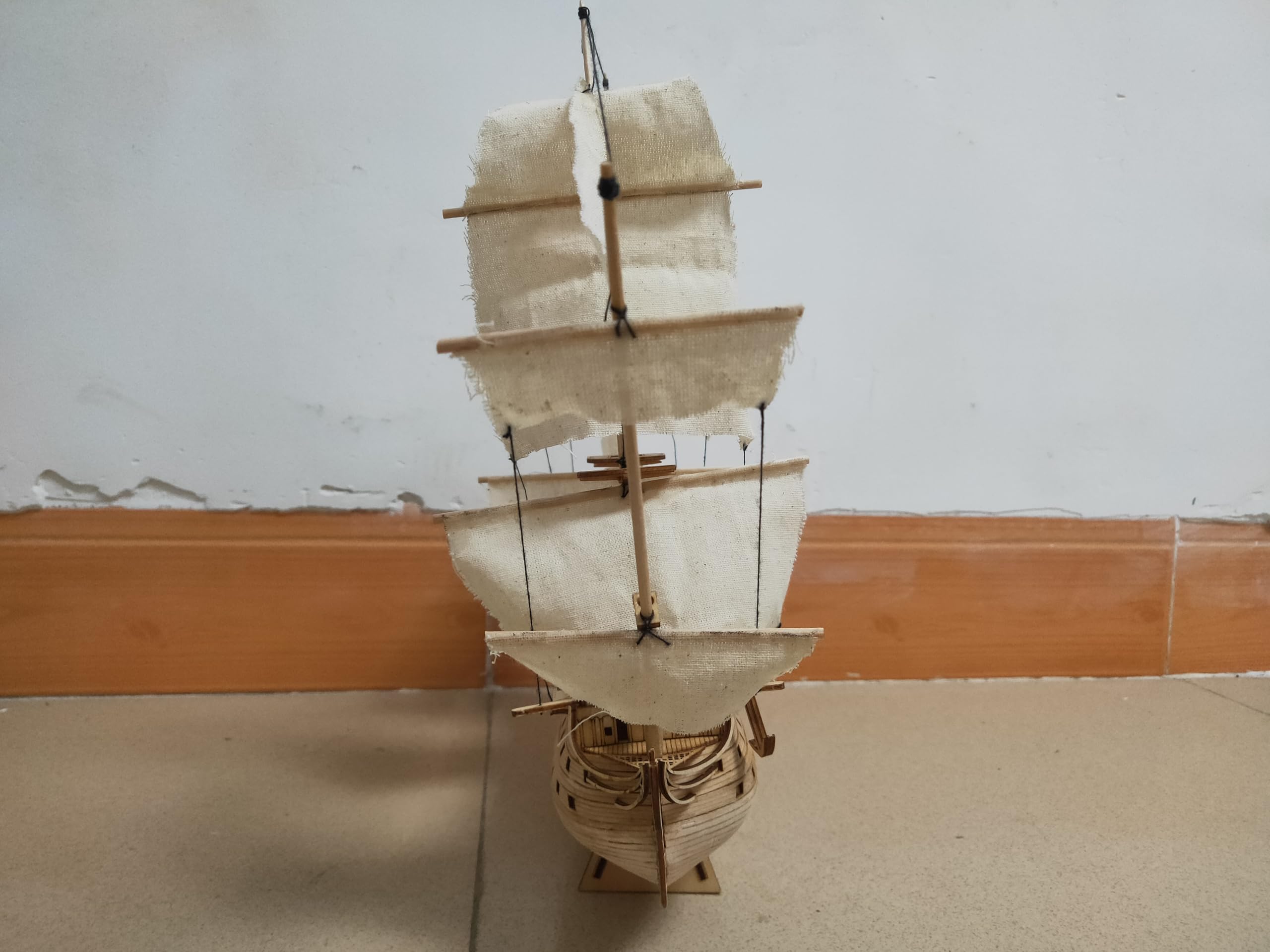 Kit De Bateau à Voile En Bois – Maquette Classique à Monter Soi-même – 31 Pièces – Dès 14 Ans – Déco Vintage
