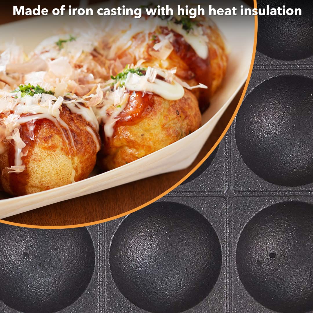 TIKUSAN Takoyaki Maker Skillet 21 stampi Piastra Giapponese