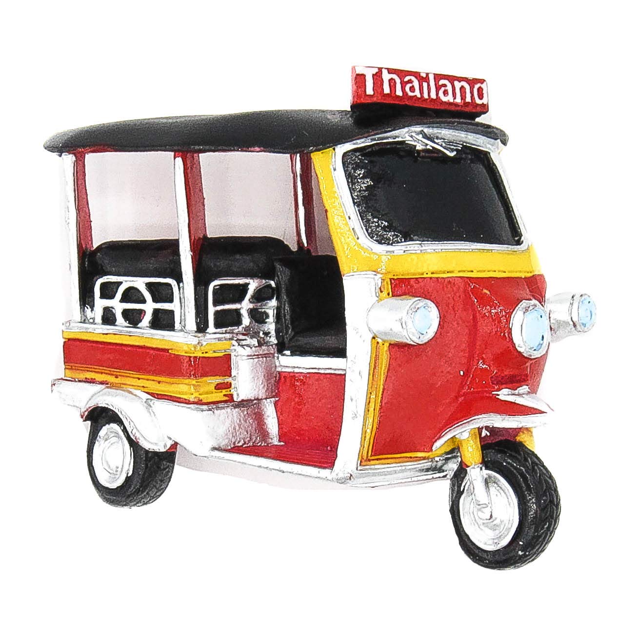 The Smuggled Goods Red Tuk Tuk 3D Hand-painted Resin Magnet Fridge Bangkok Thailand Hua Hin Chiang Mai Siam Krabi Temple Wat Arun Buddha Elephant Palace Floating market Pattaya Beach Thai Boxing