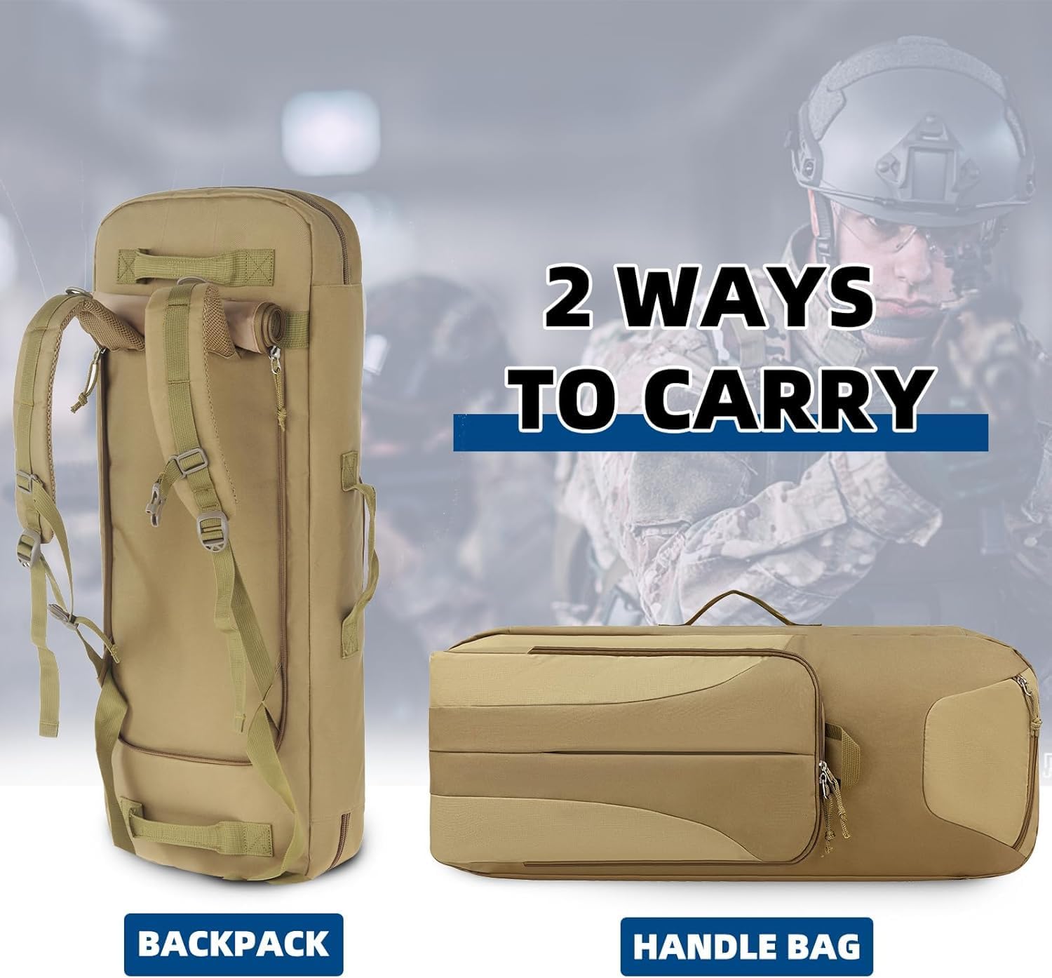 30/36/42" Dual Rifle Case Soft Bag, Tactical Gun Case for 2 Scoped AR-15/M4, Water-Resistant Shooting Range Bag with Shoulder Strap, Outdoor Hunting Storage Travel Case